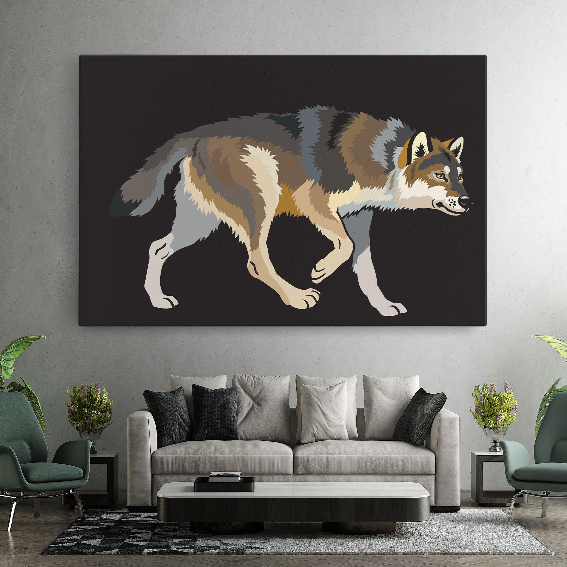 Картина на платно Cartoon Wolf mockup 7