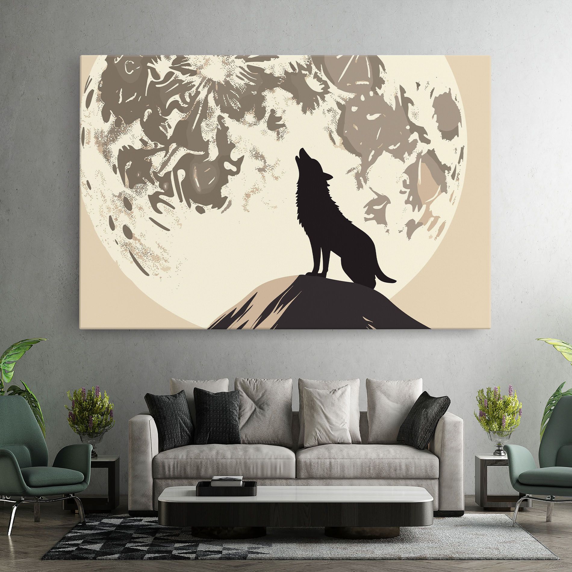 Cream Moon Wolf mockup 7