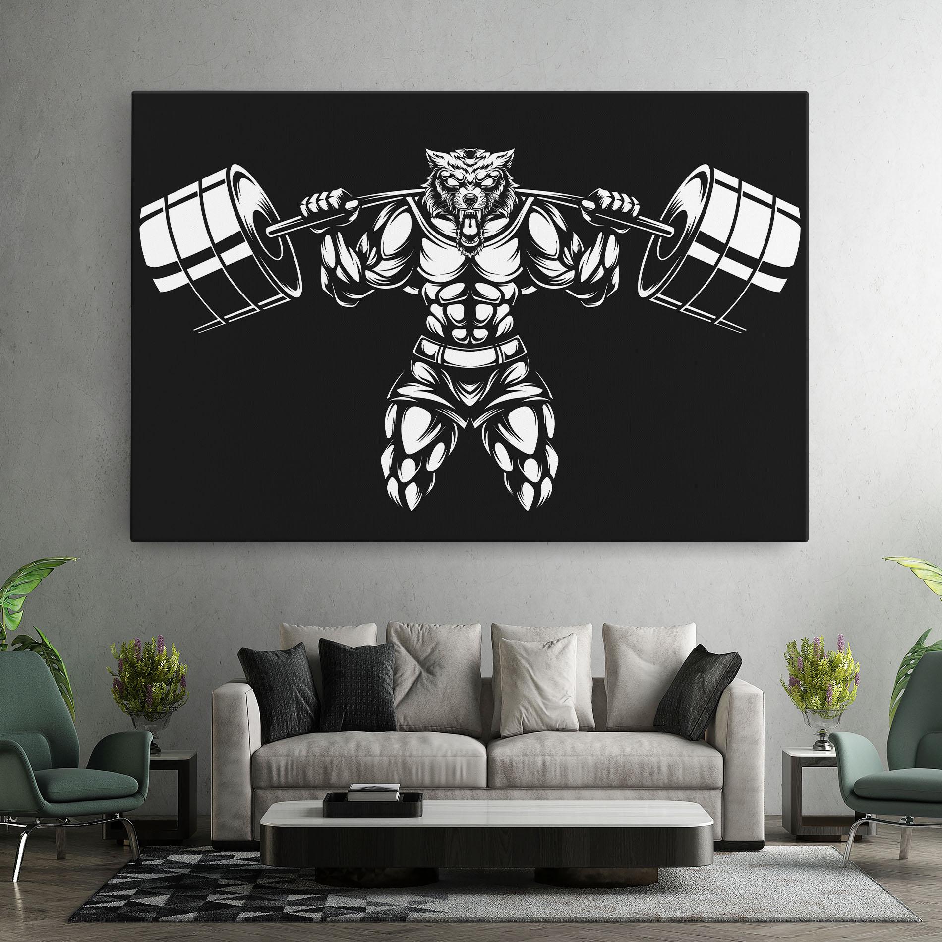 Картина на платно Work Out Wolf mockup 7