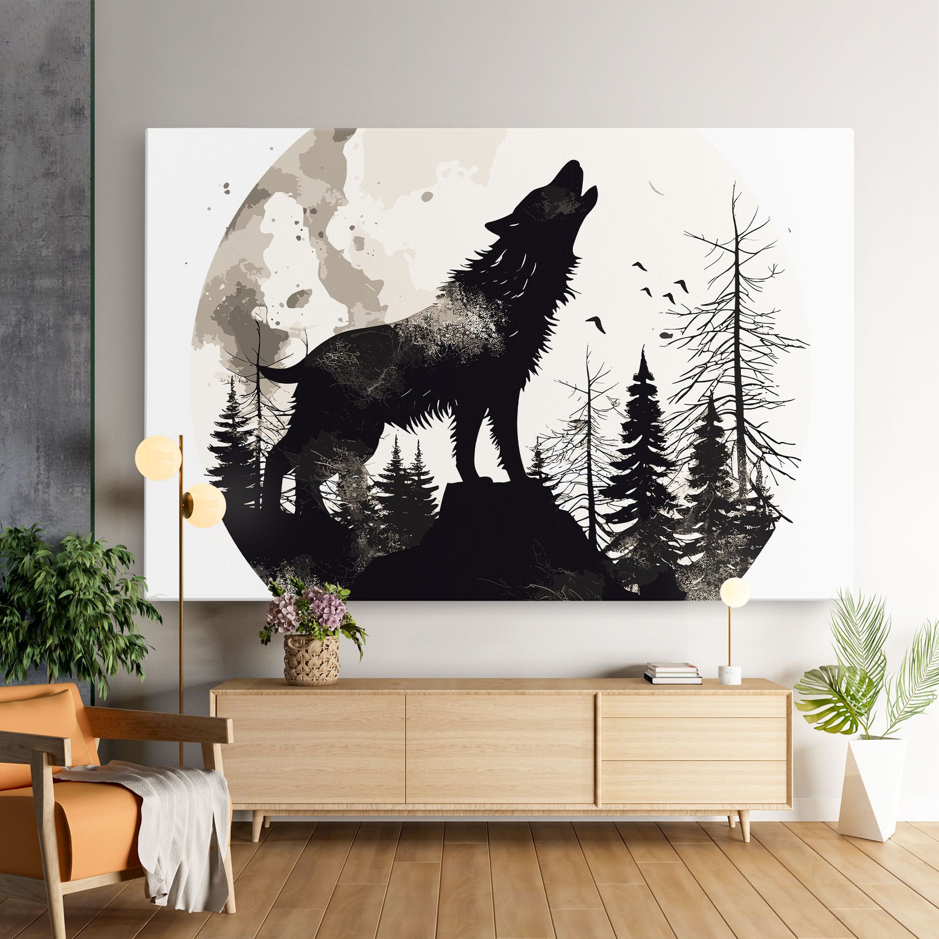 Black On Cream Wolf mockup 9