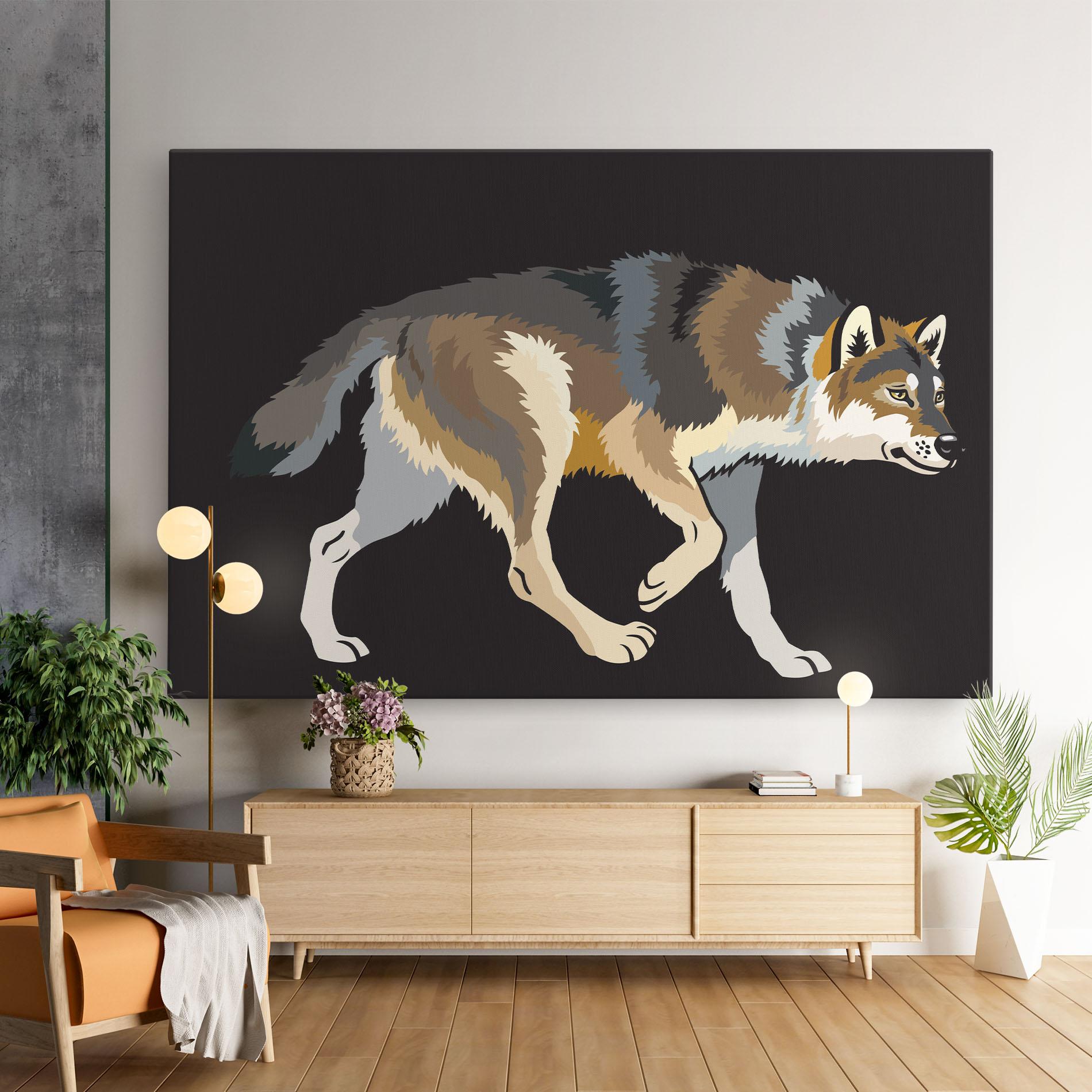 Картина на платно Cartoon Wolf mockup 9