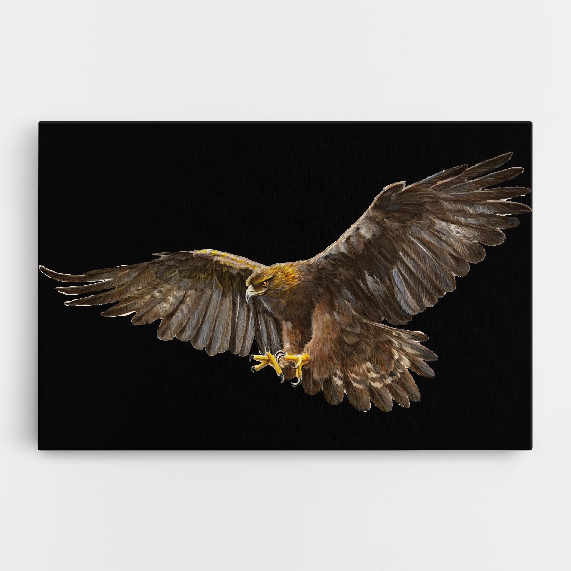 Картина на платно Eagle On Black mockup 0