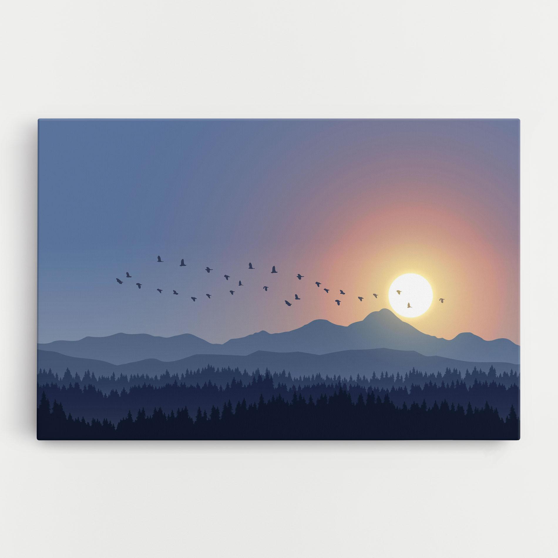 Картина на платно Sunset Birds View mockup 0