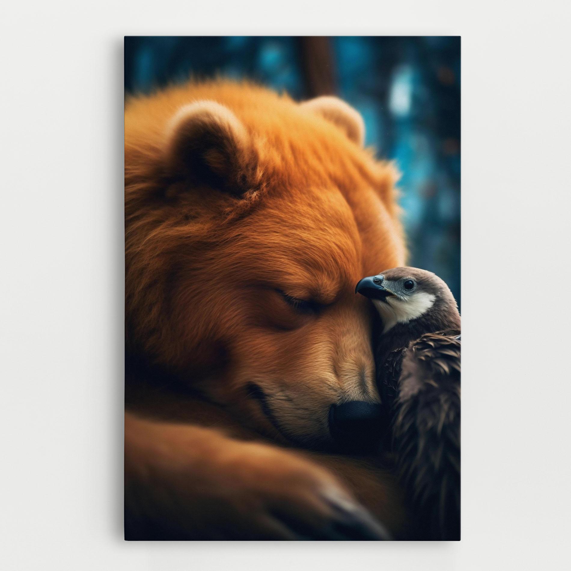 Картина на платно Bear With Eagle mockup 0