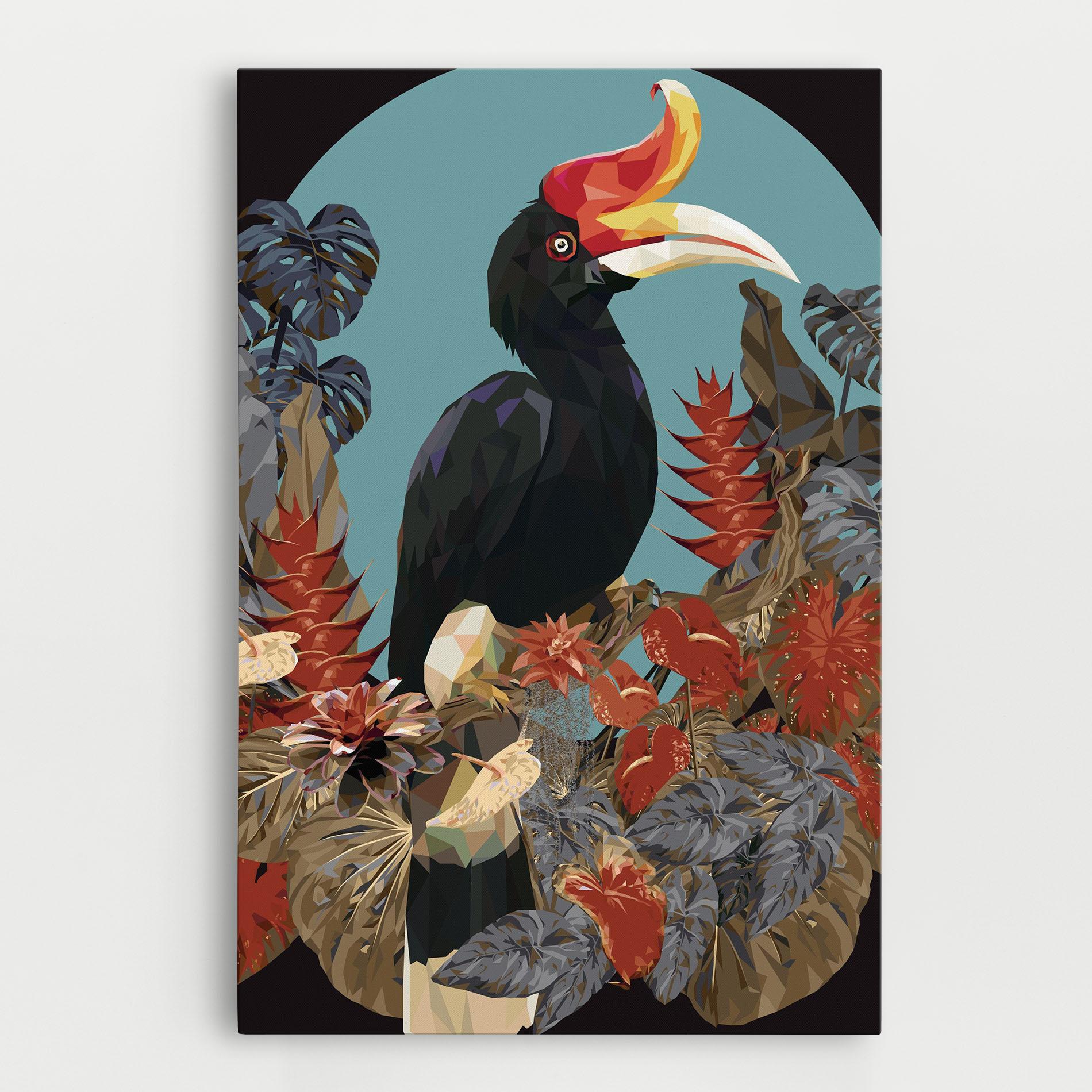 Картина на платно Black Interesting Bird mockup 0
