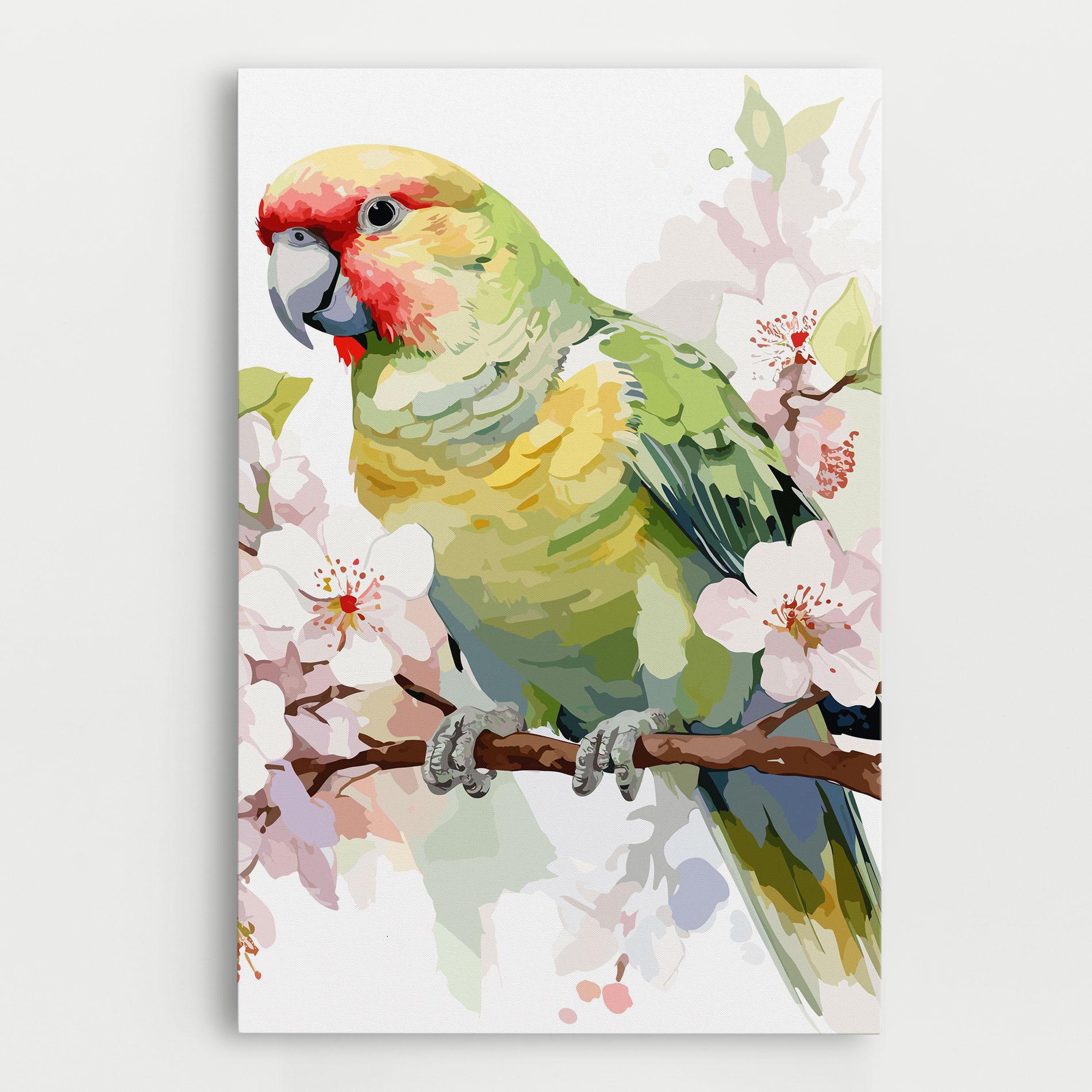 Картина на платно Cute Green Parrot mockup 0
