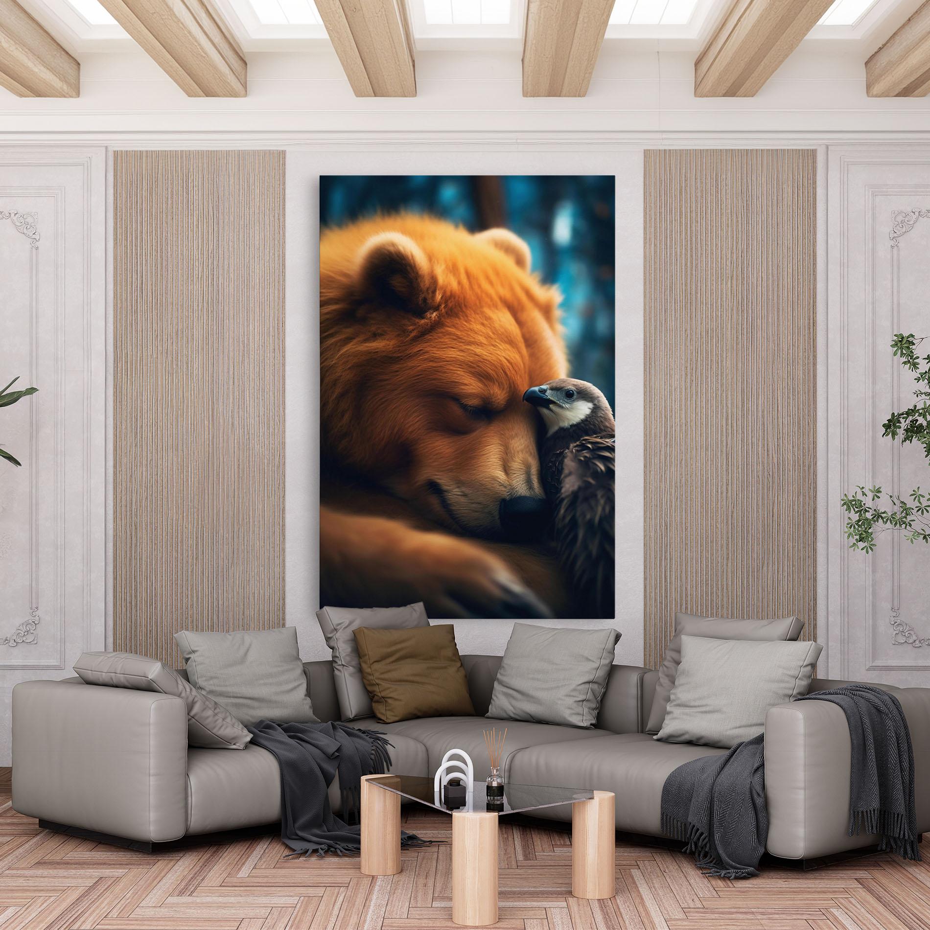 Картина на платно Bear With Eagle mockup 6