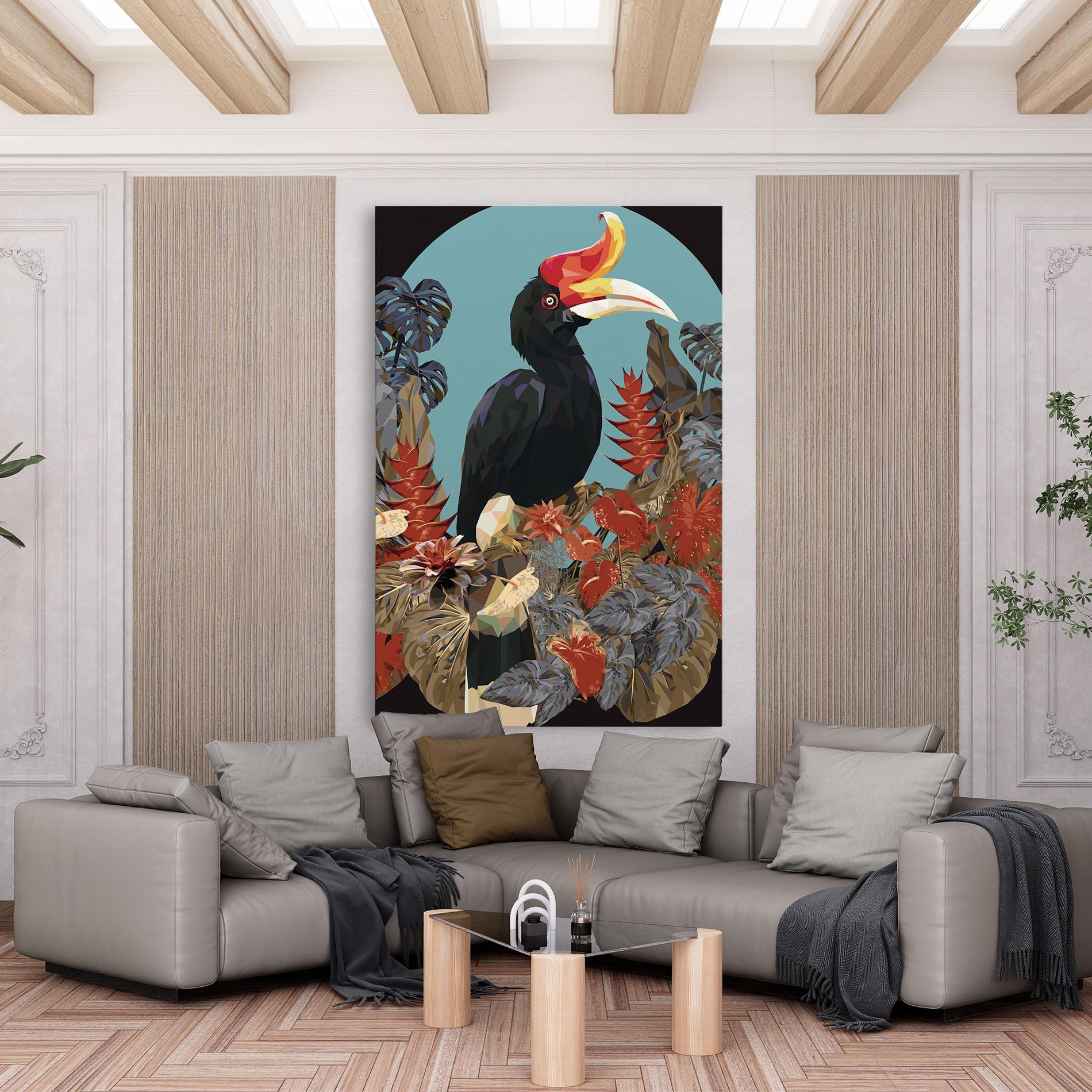 Картина на платно Black Interesting Bird mockup 6