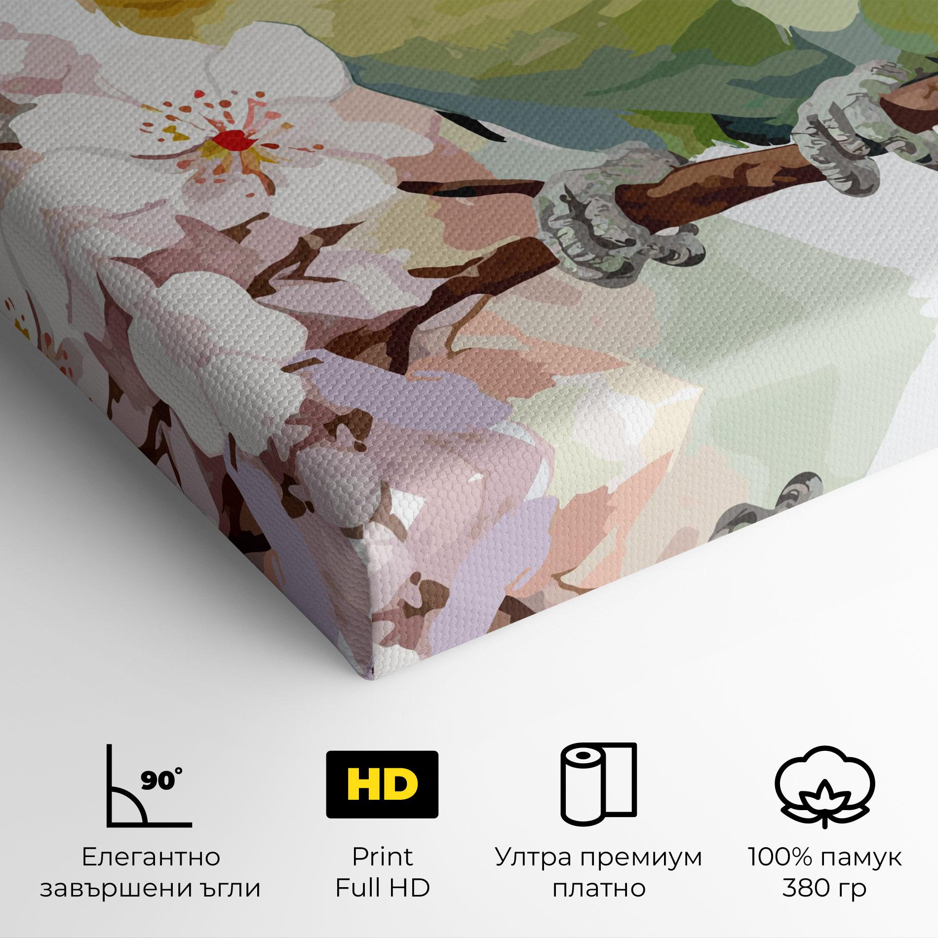 Картина на платно Cute Green Parrot mockup 4