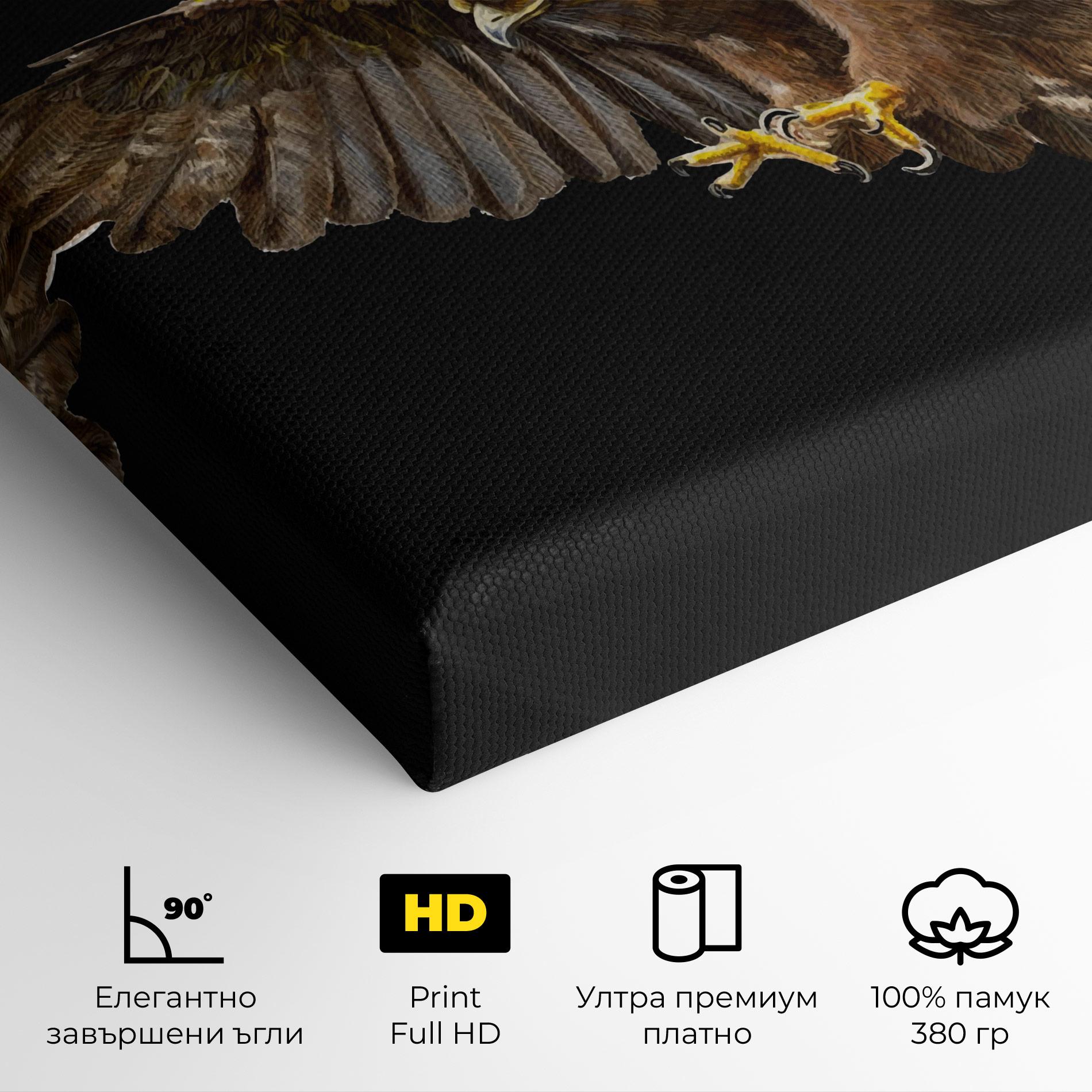 Картина на платно Eagle On Black mockup 4