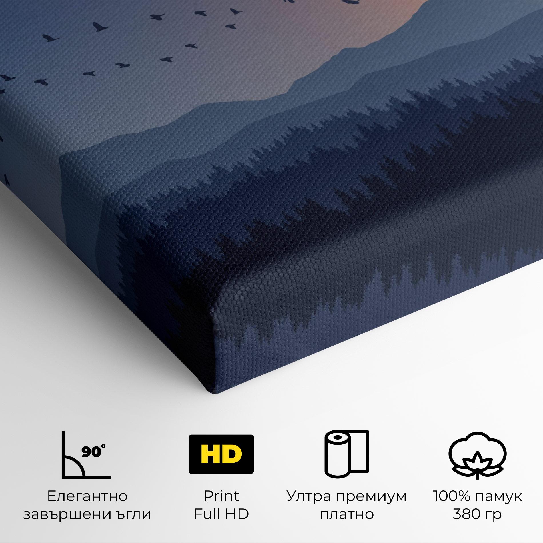 Картина на платно Sunset Birds View mockup 4
