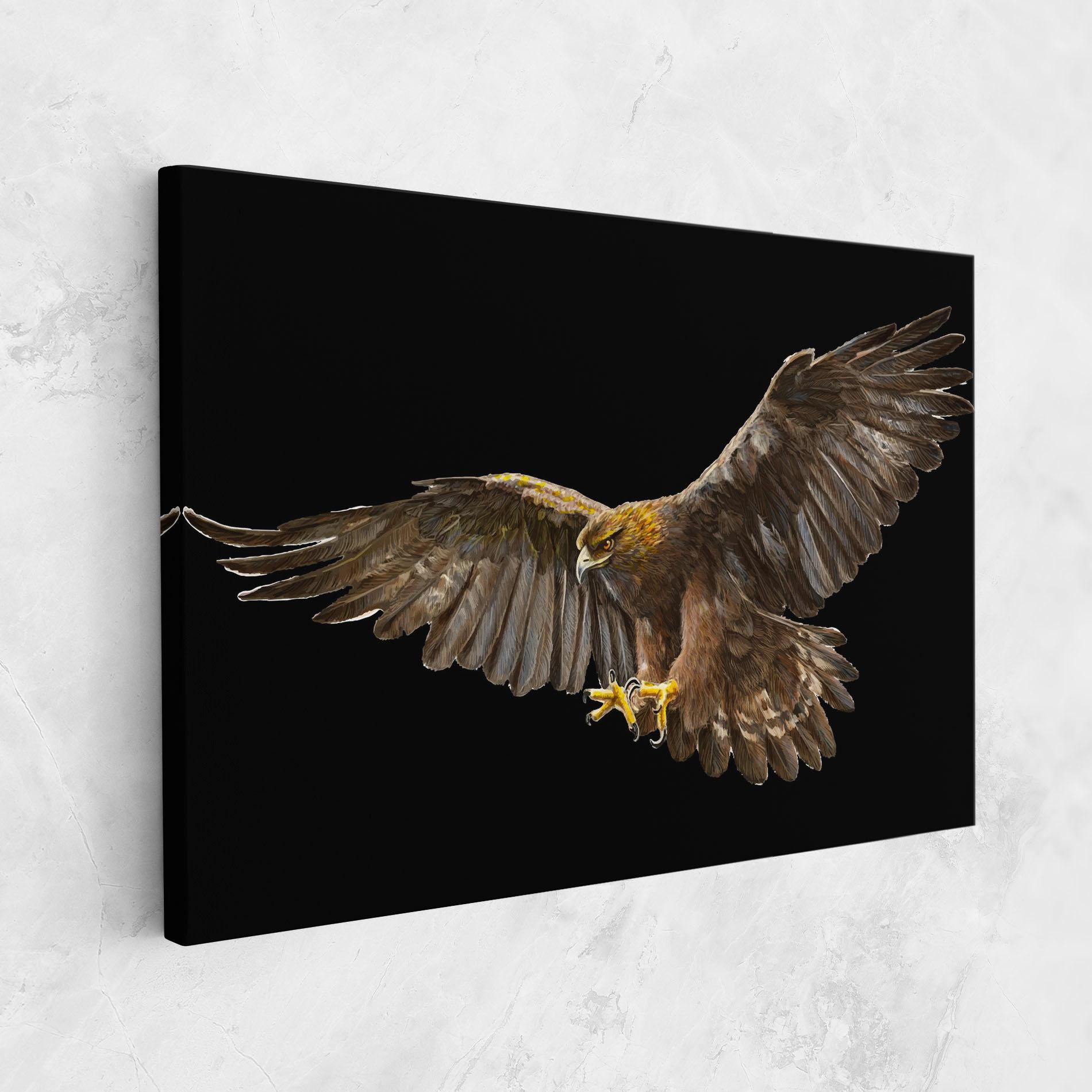 Картина на платно Eagle On Black mockup 1