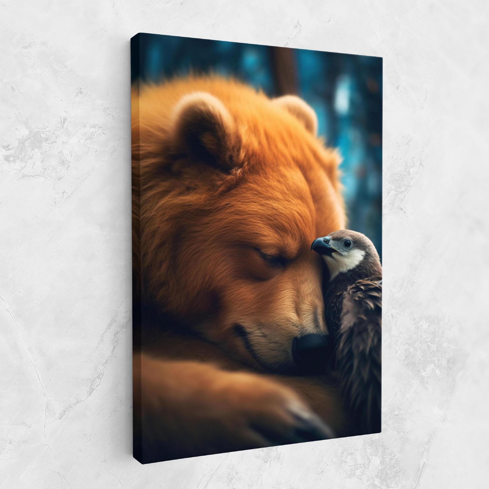 Картина на платно Bear With Eagle mockup 1