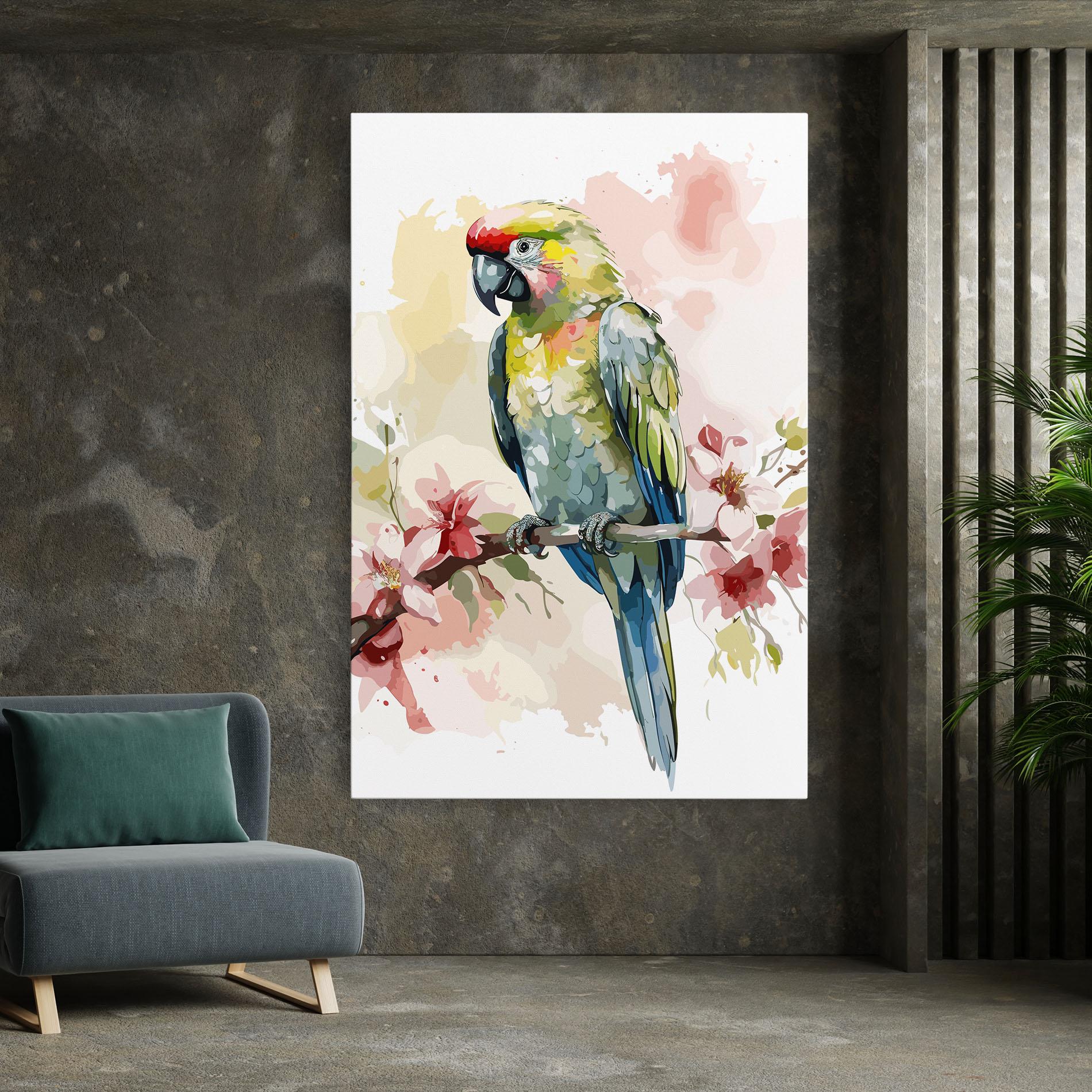 Картина на платно Beautiful Parrot mockup 7