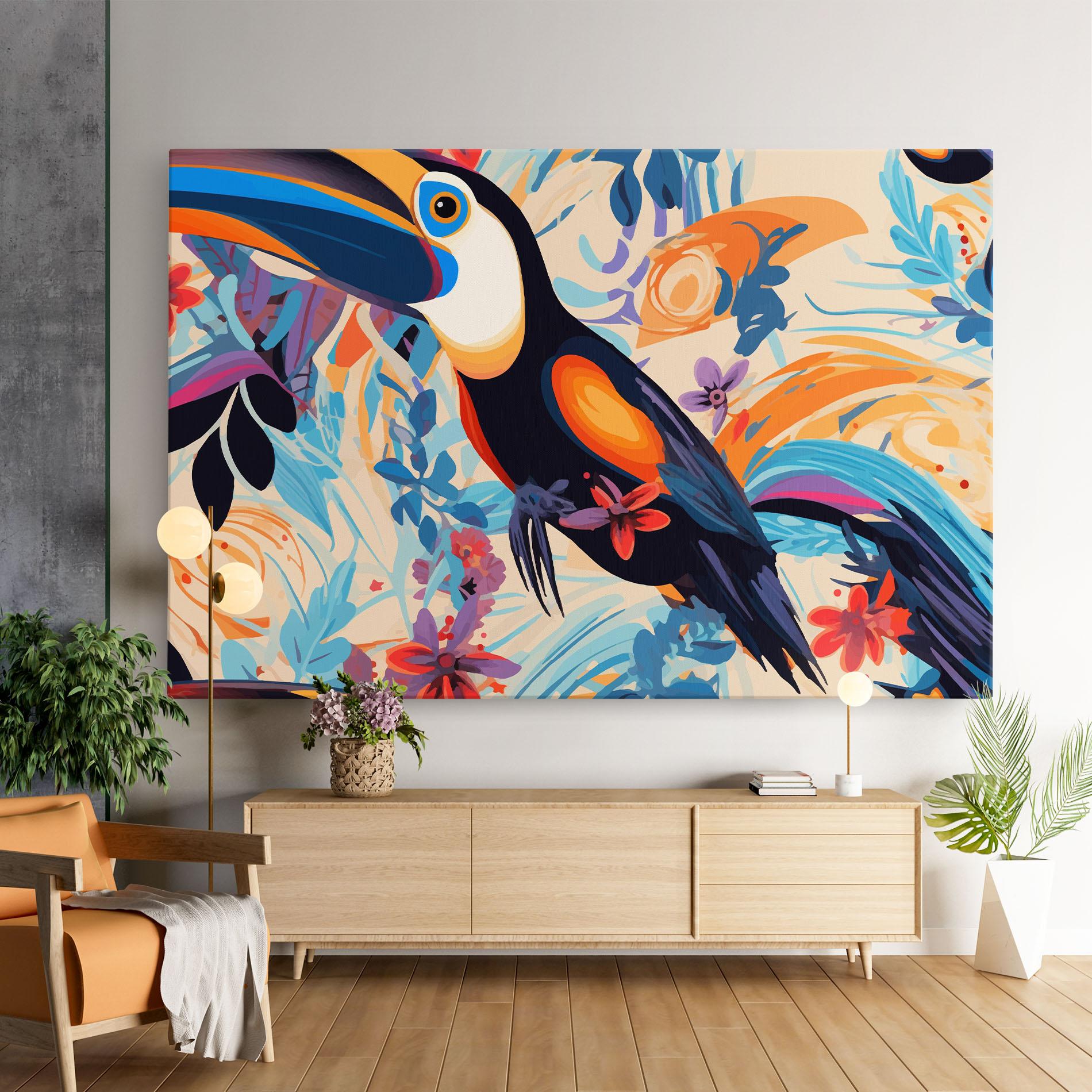 Картина на платно Colorful Toucan mockup 9