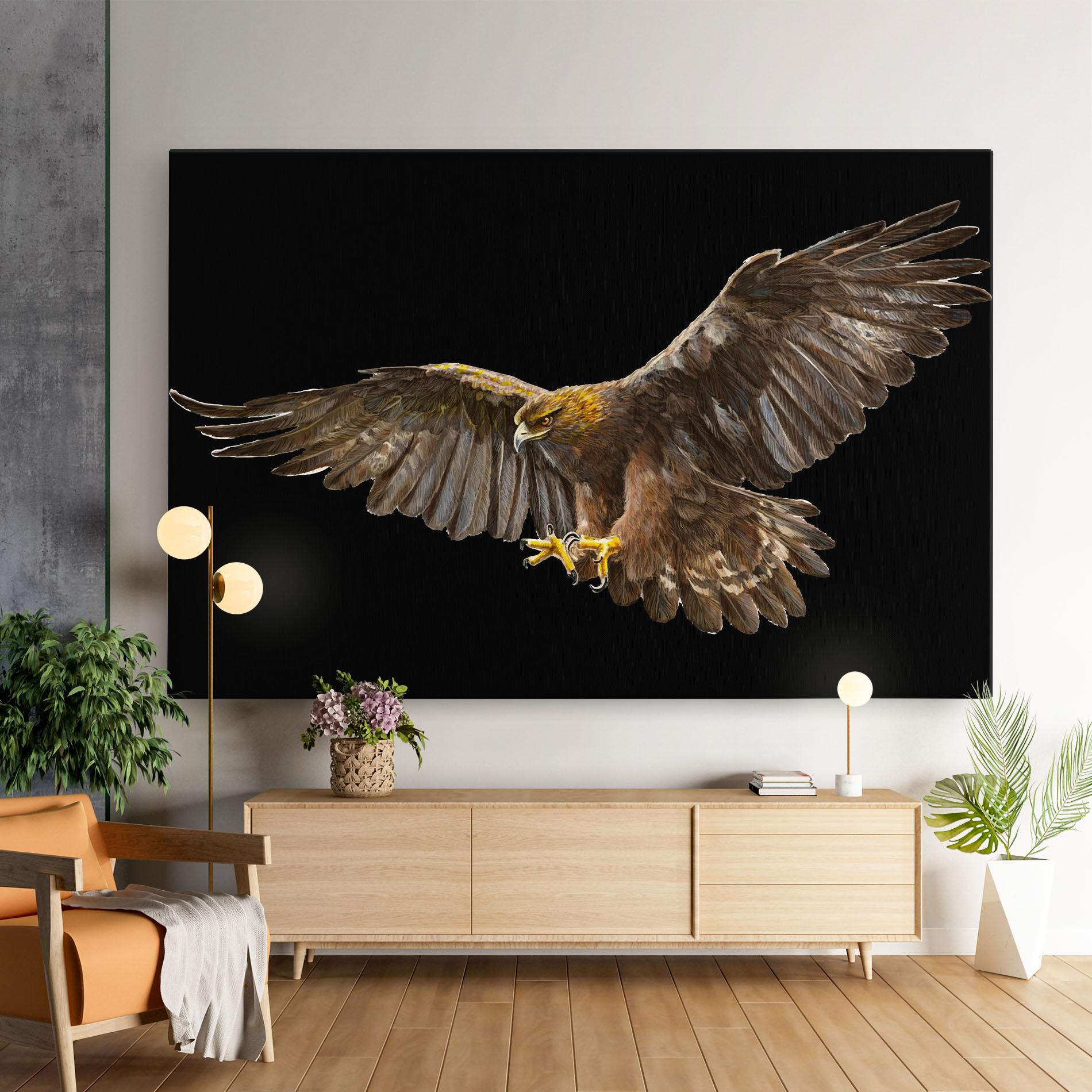 Картина на платно Eagle On Black mockup 9