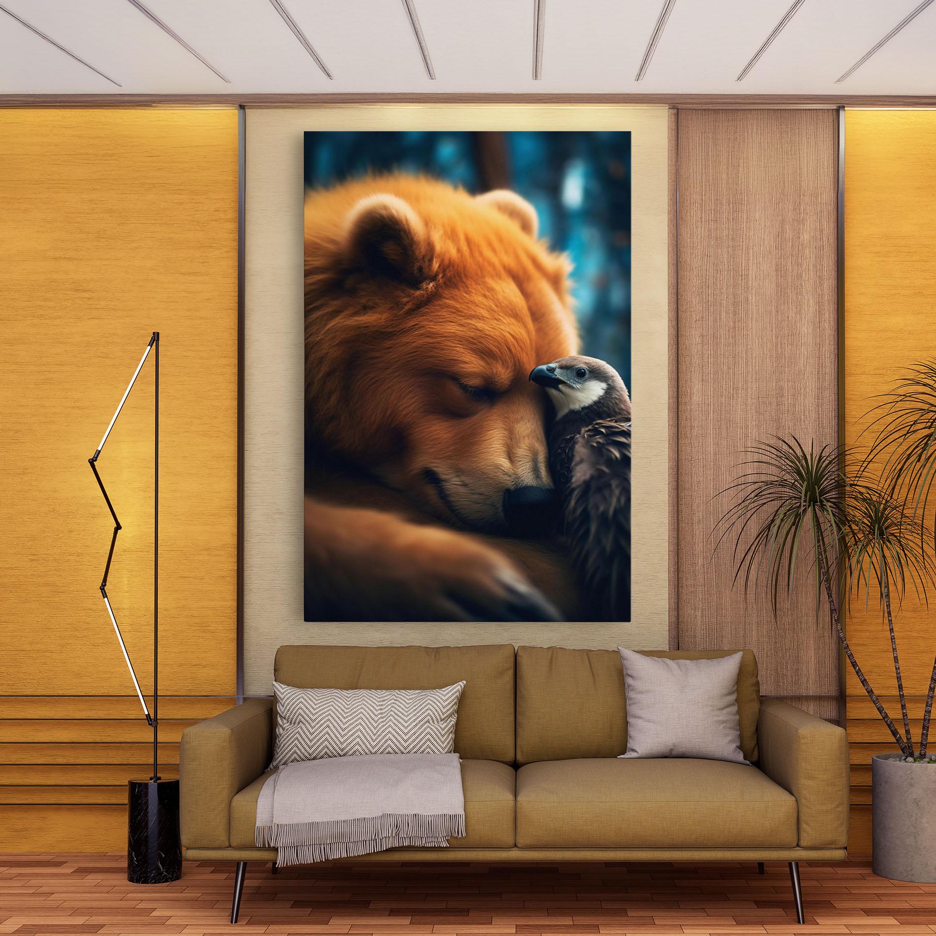 Картина на платно Bear With Eagle mockup 9