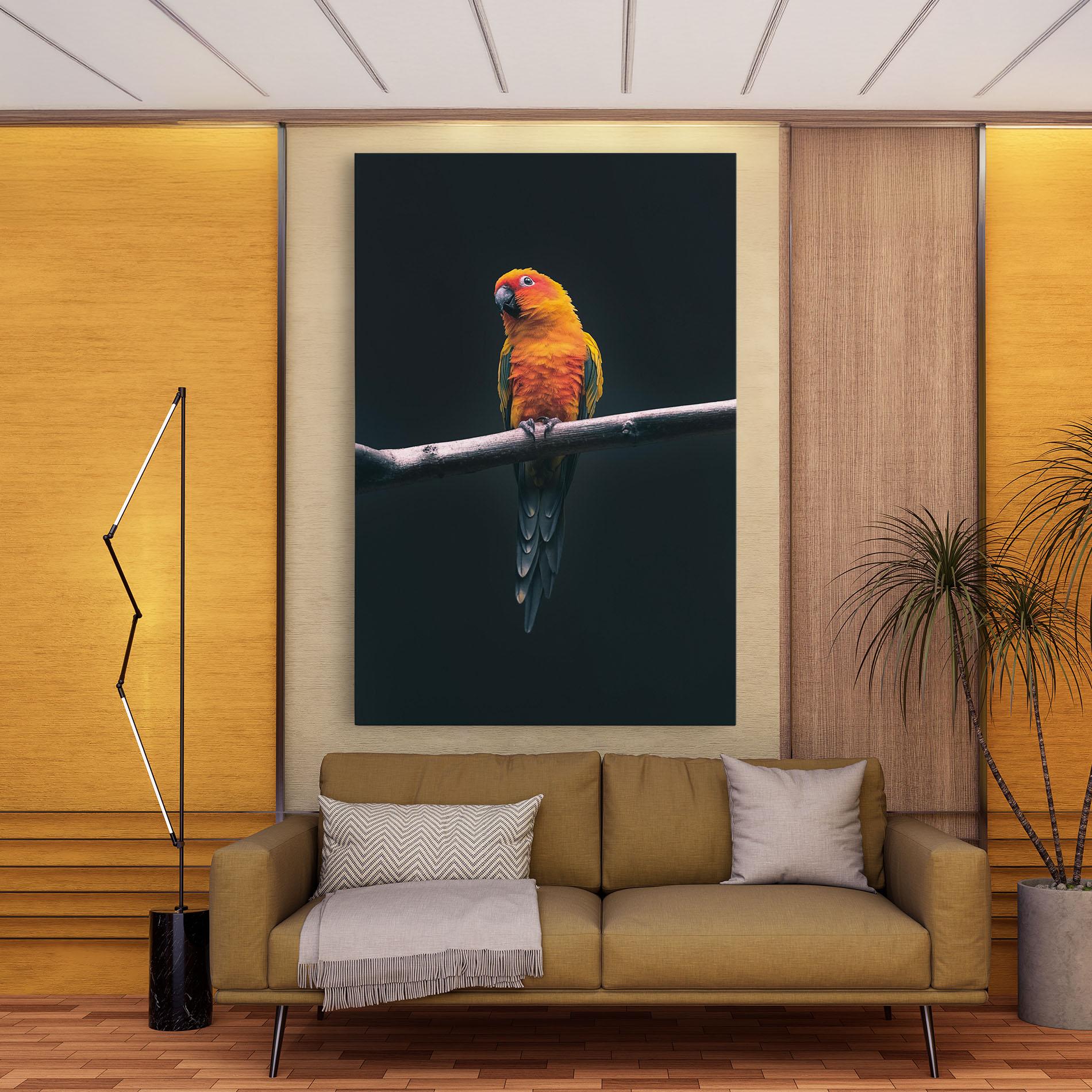 Картина на платно Fire Parrot mockup 9