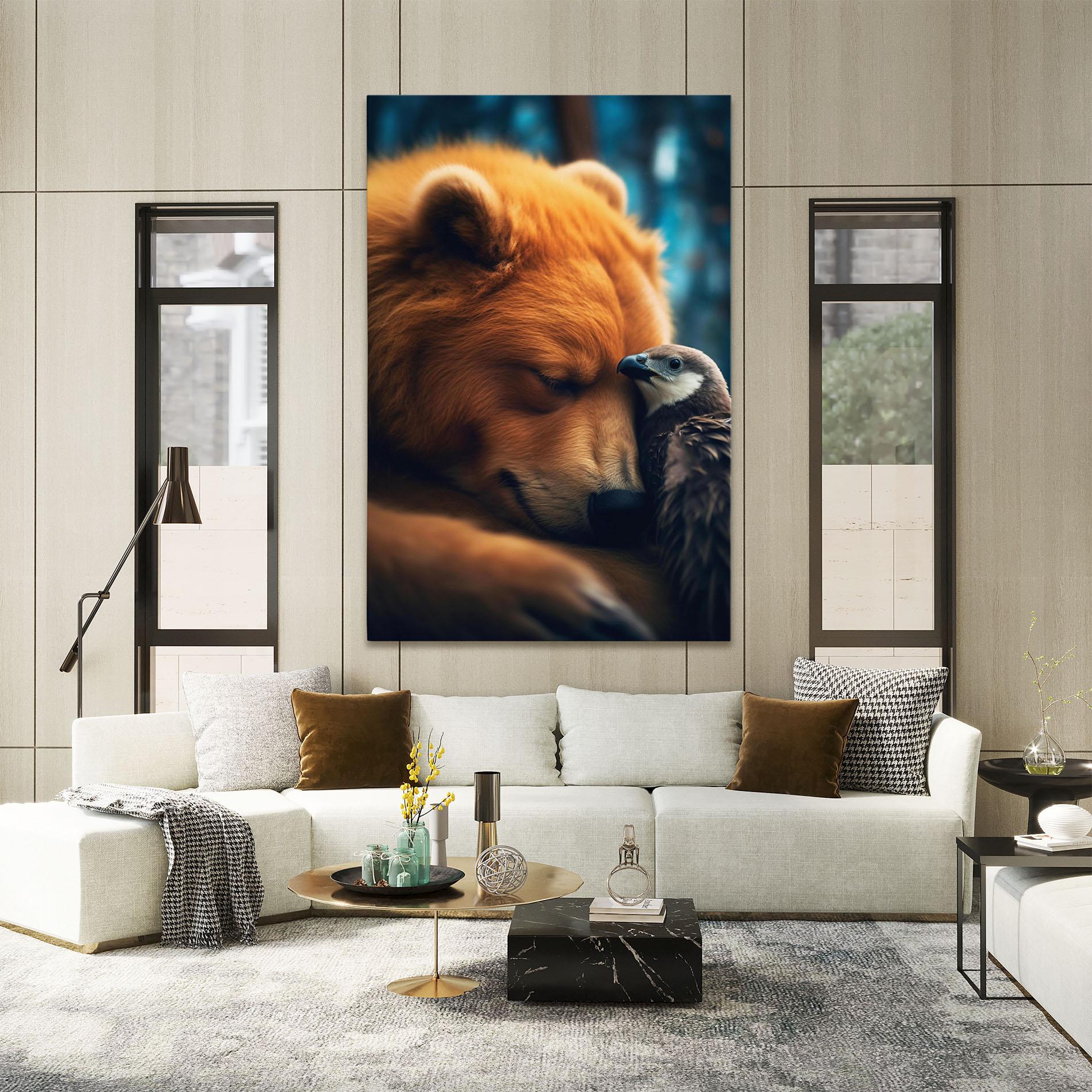 Картина на платно Bear With Eagle mockup 2