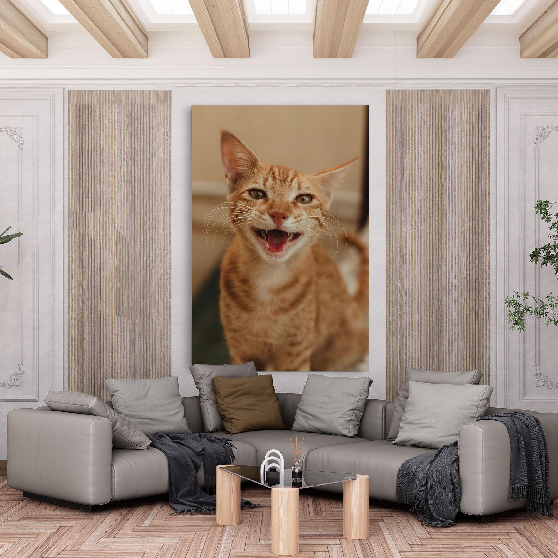 Картина на платно Orange Cat Smiling mockup 6