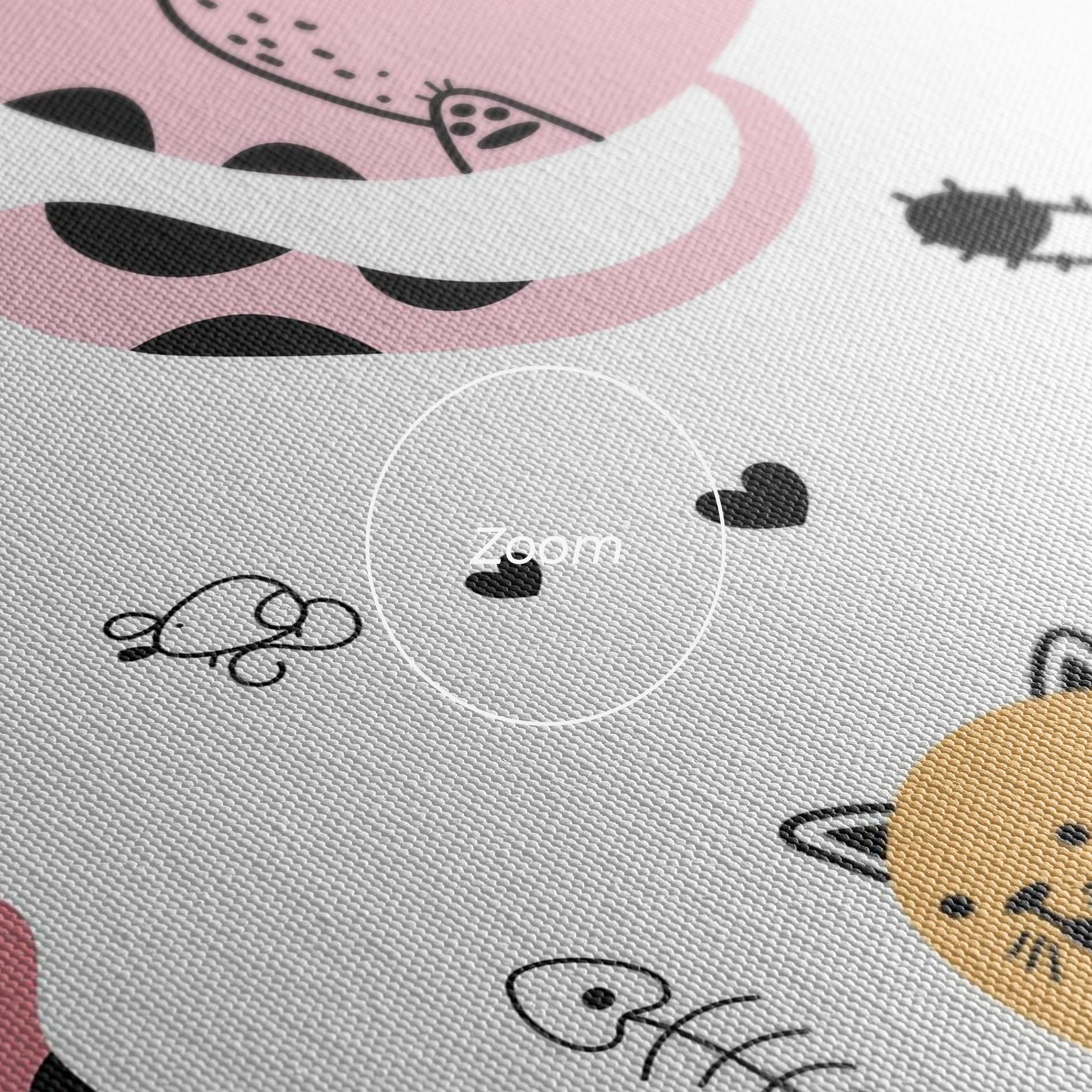 Картина на платно Doodle Cat mockup 3