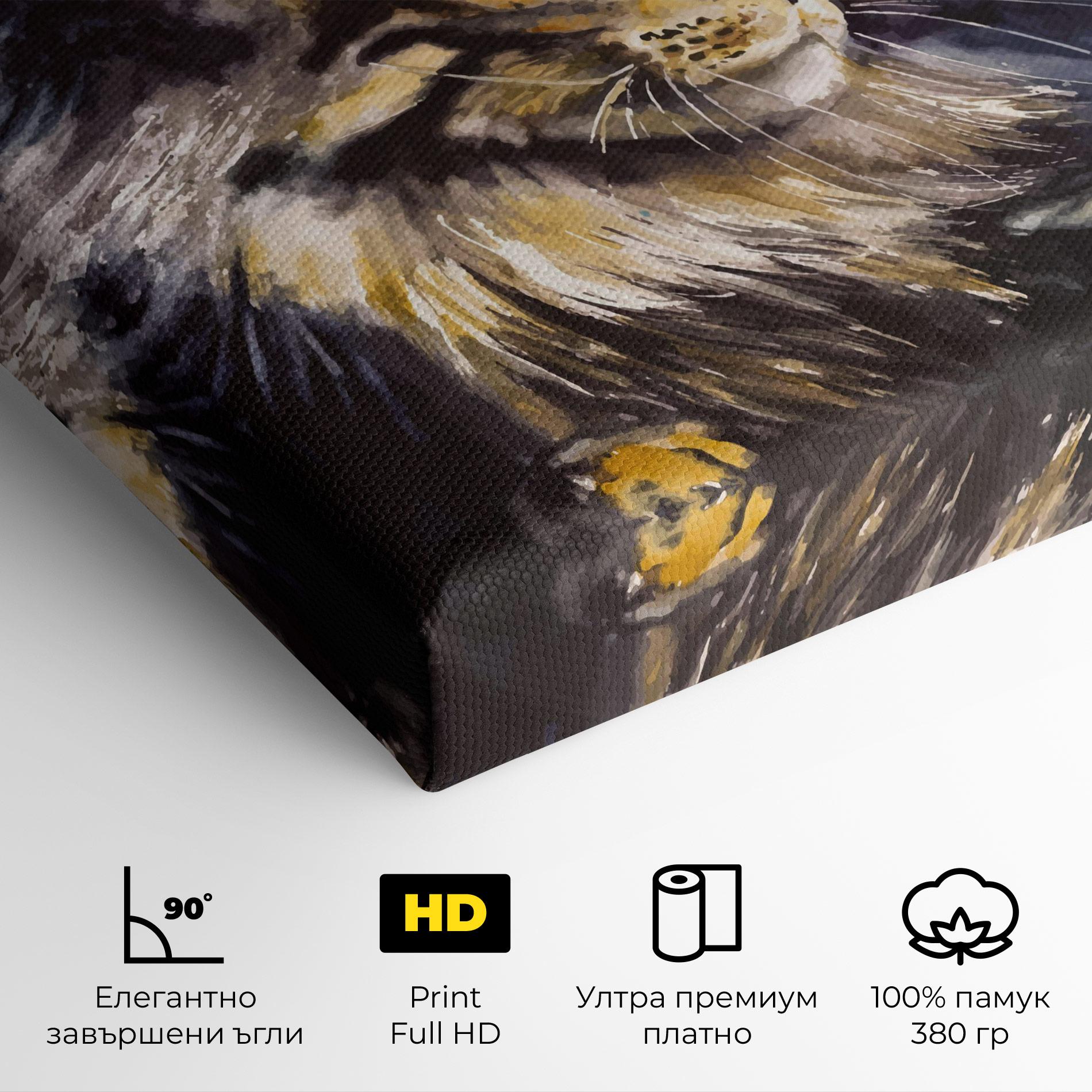 Картина на платно Cat Watercolor Art mockup 4