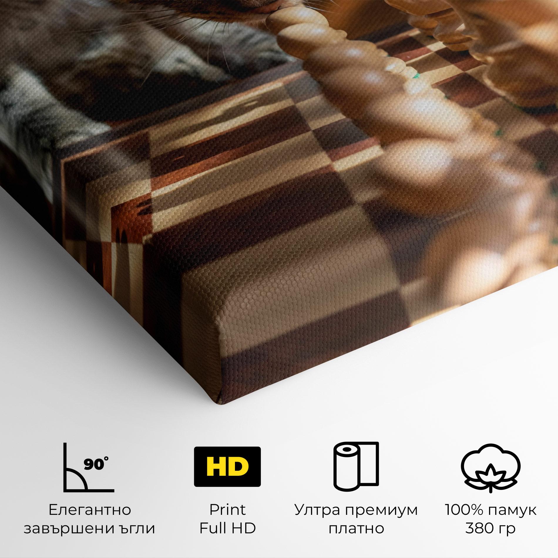 Картина на платно Chess Cat mockup 4