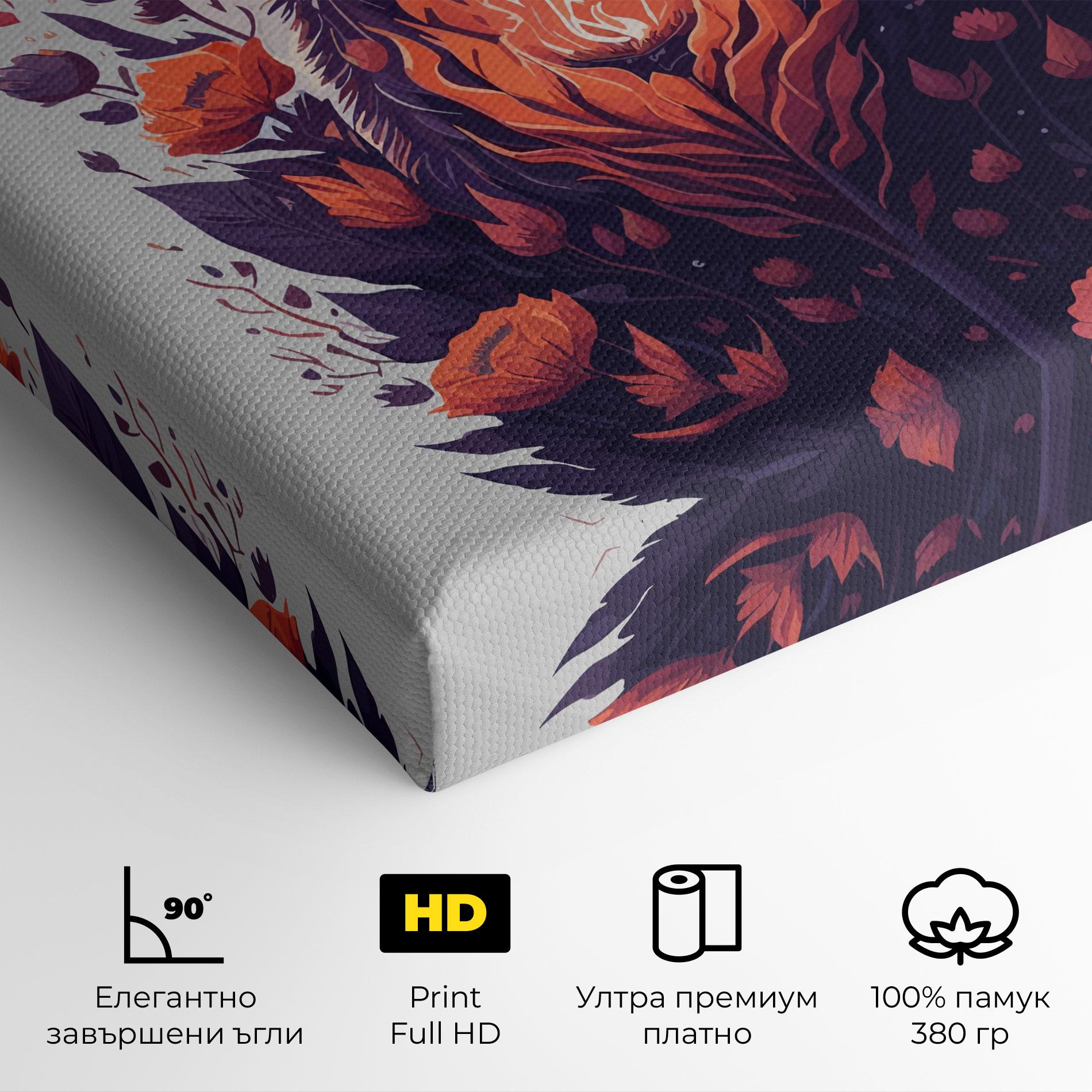 Картина на платно Fire Cat mockup 4