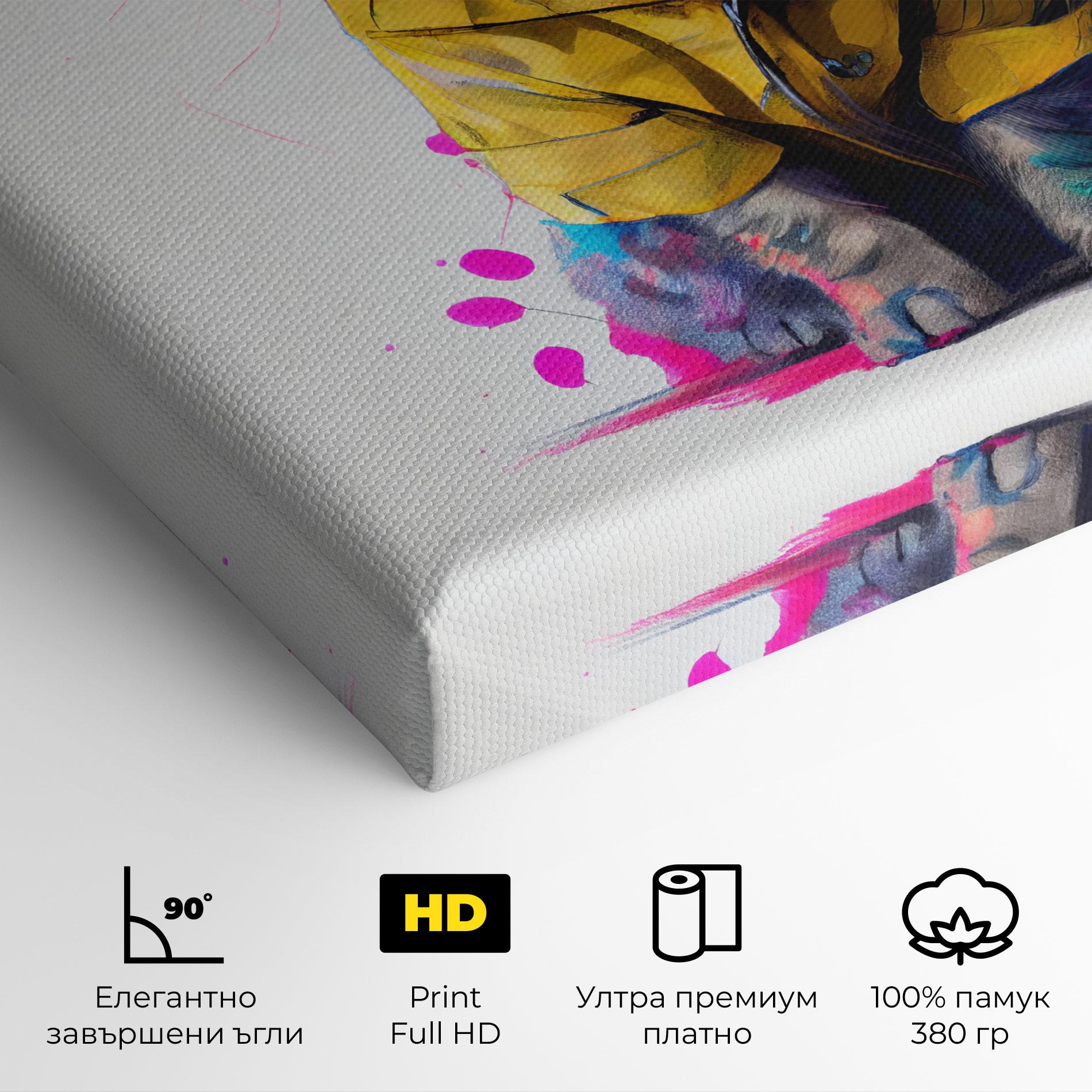 Картина на платно Fluffy Kitten With Clothes mockup 4