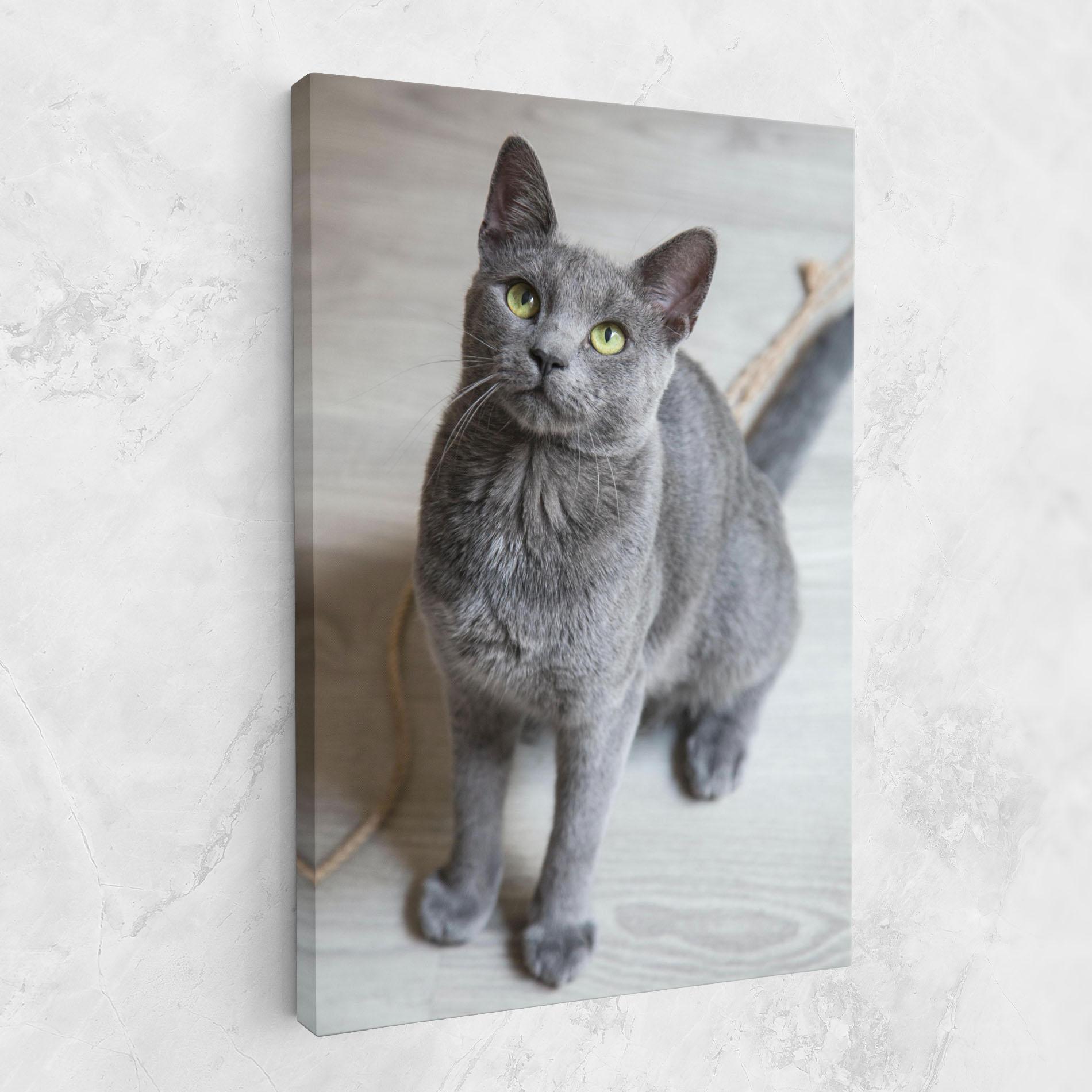 Картина на платно Grey Green Cat Eyes mockup 1