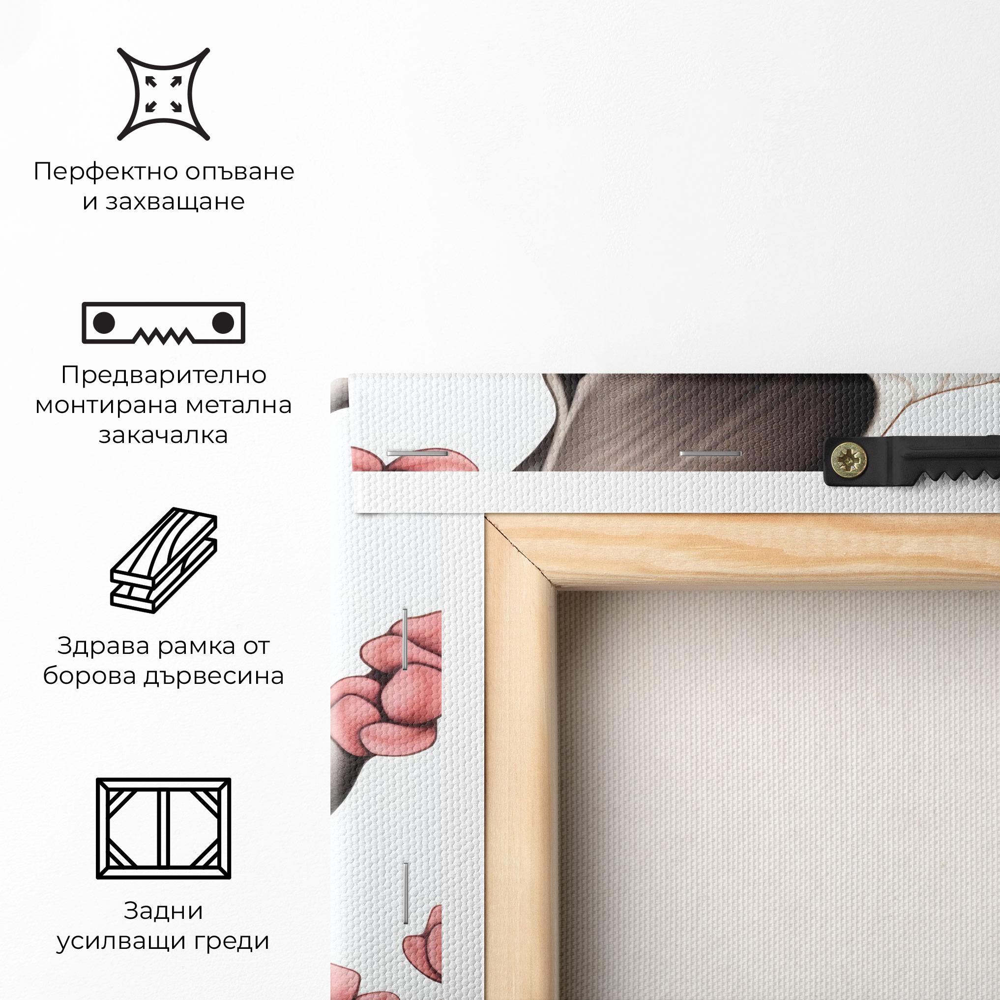 Картина на платно Blue Eyes Cat Drawing mockup 5