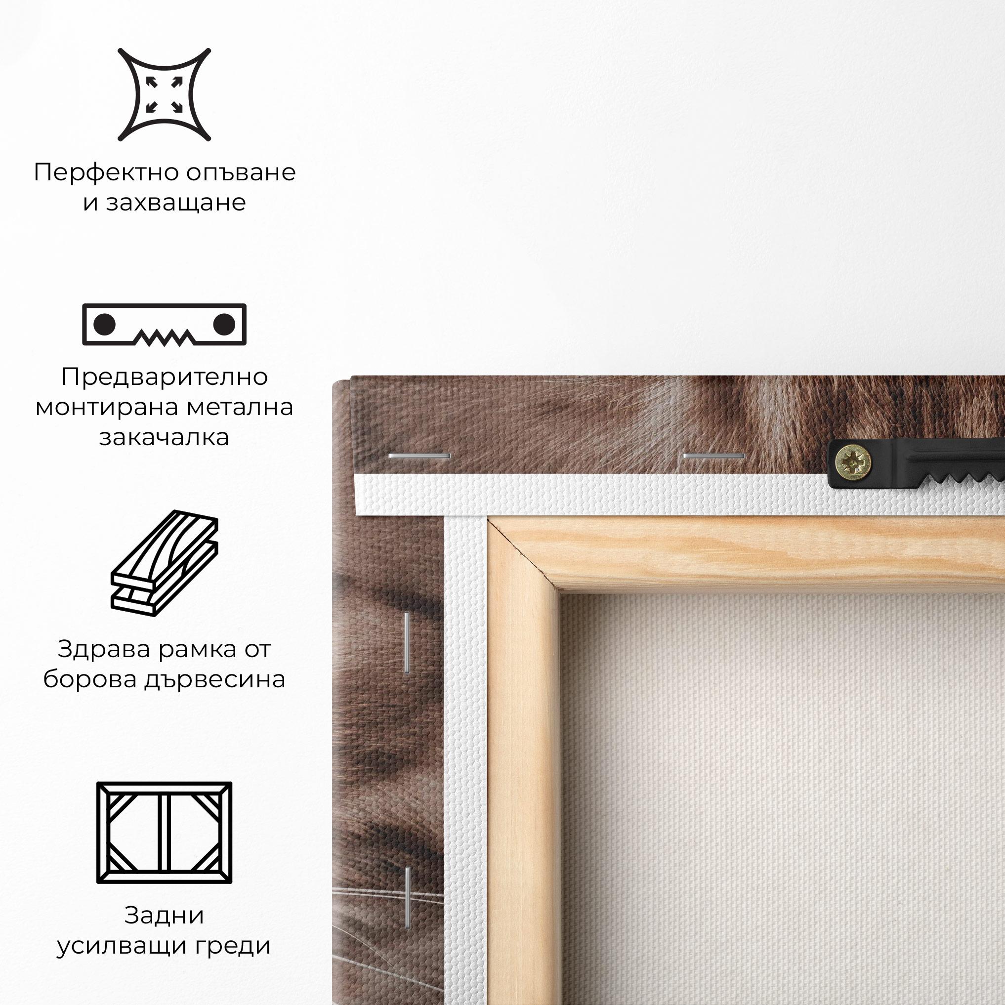 Картина на платно Fire Eyes Cat mockup 5