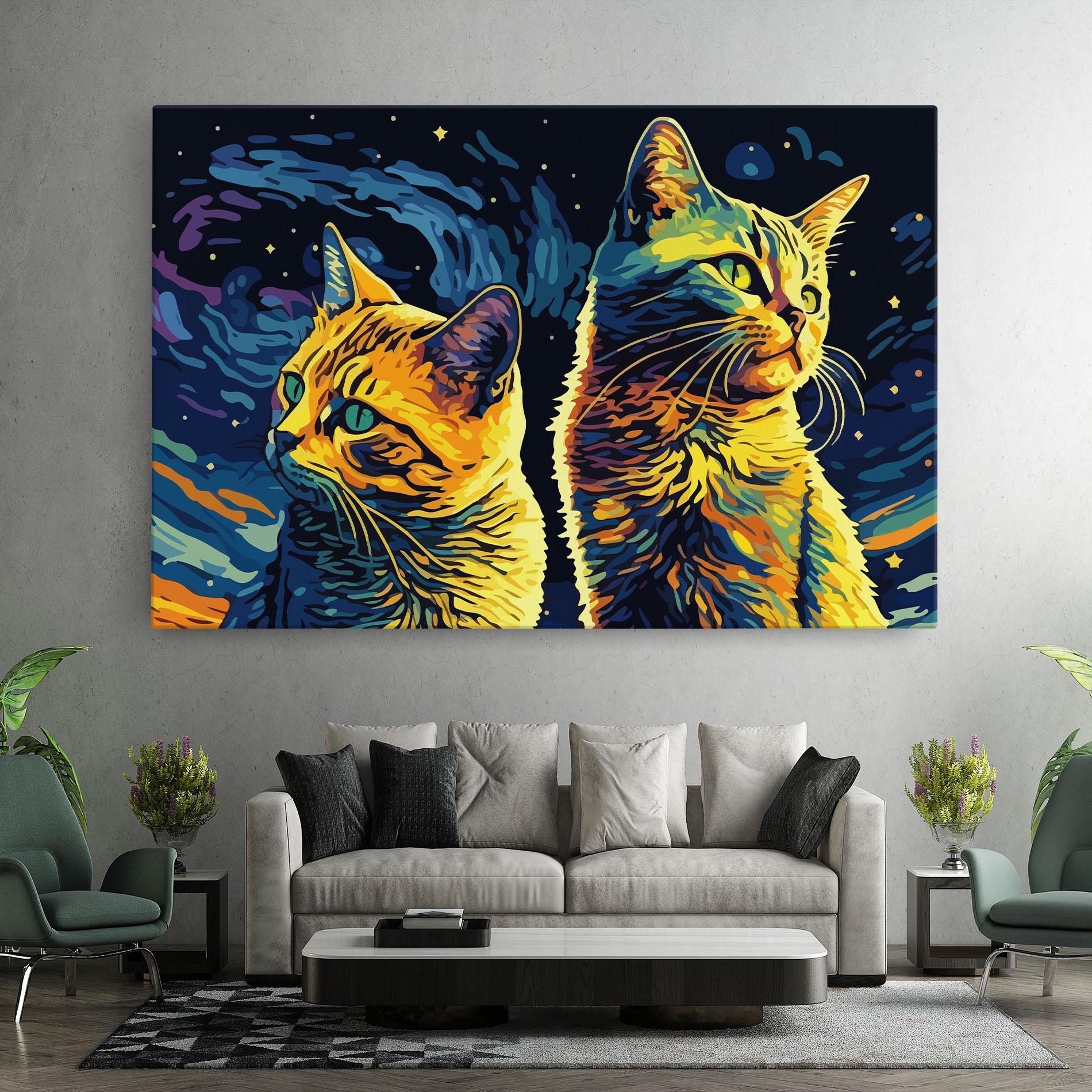 Картина на платно Cat Painting mockup 7