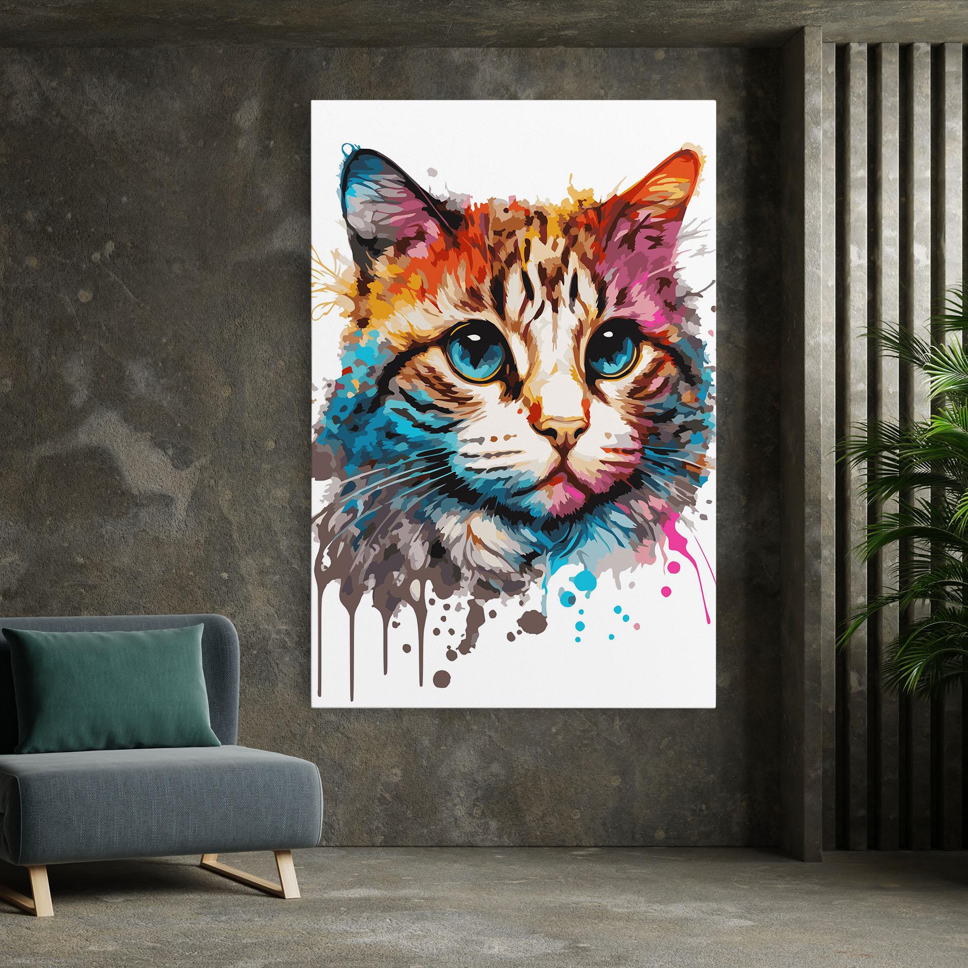 Картина на платно Blue Eyes Cat mockup 7