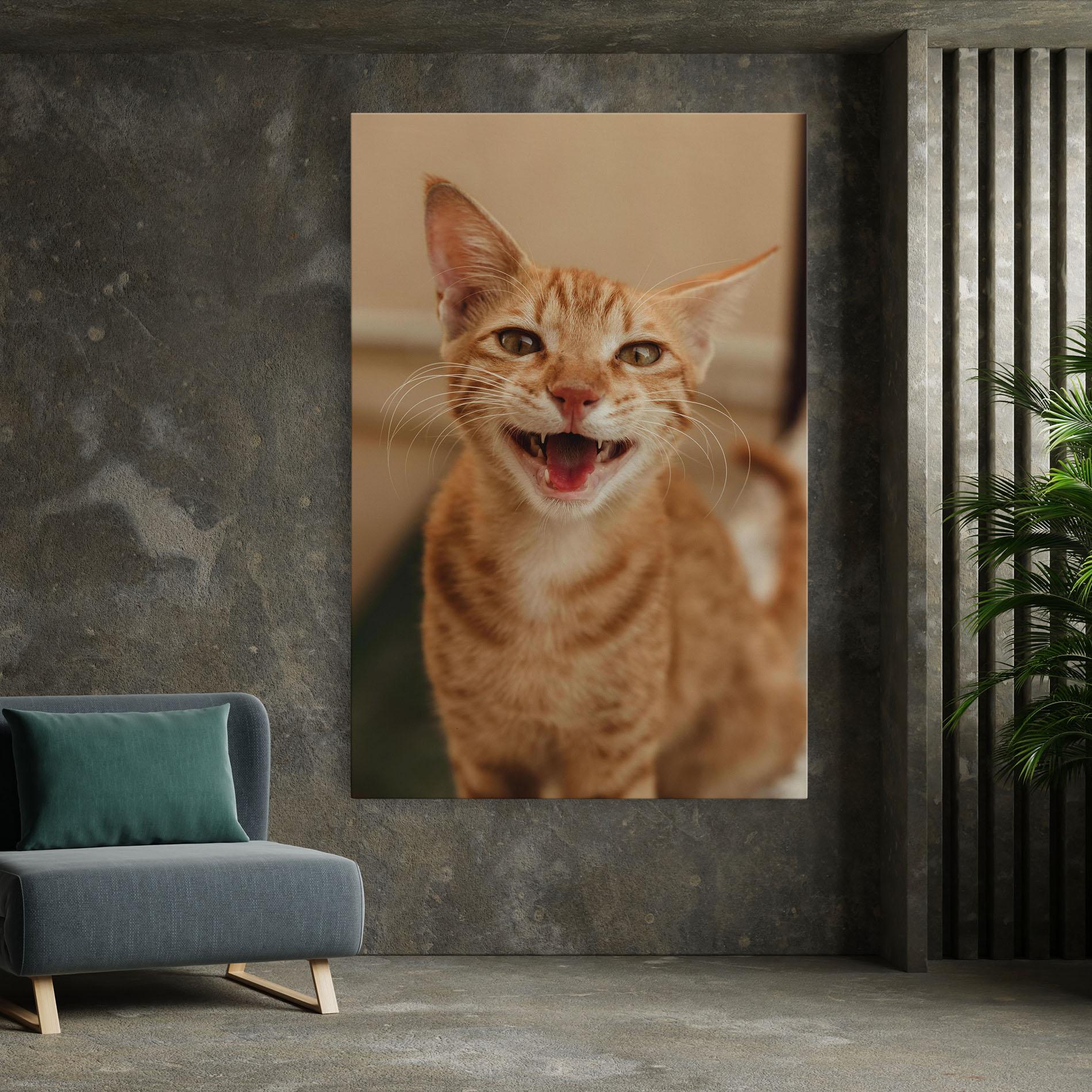 Картина на платно Orange Cat Smiling mockup 7