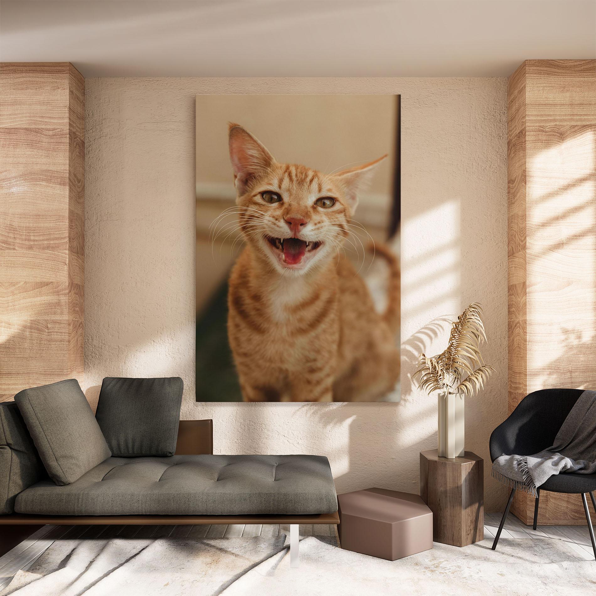 Картина на платно Orange Cat Smiling mockup 8