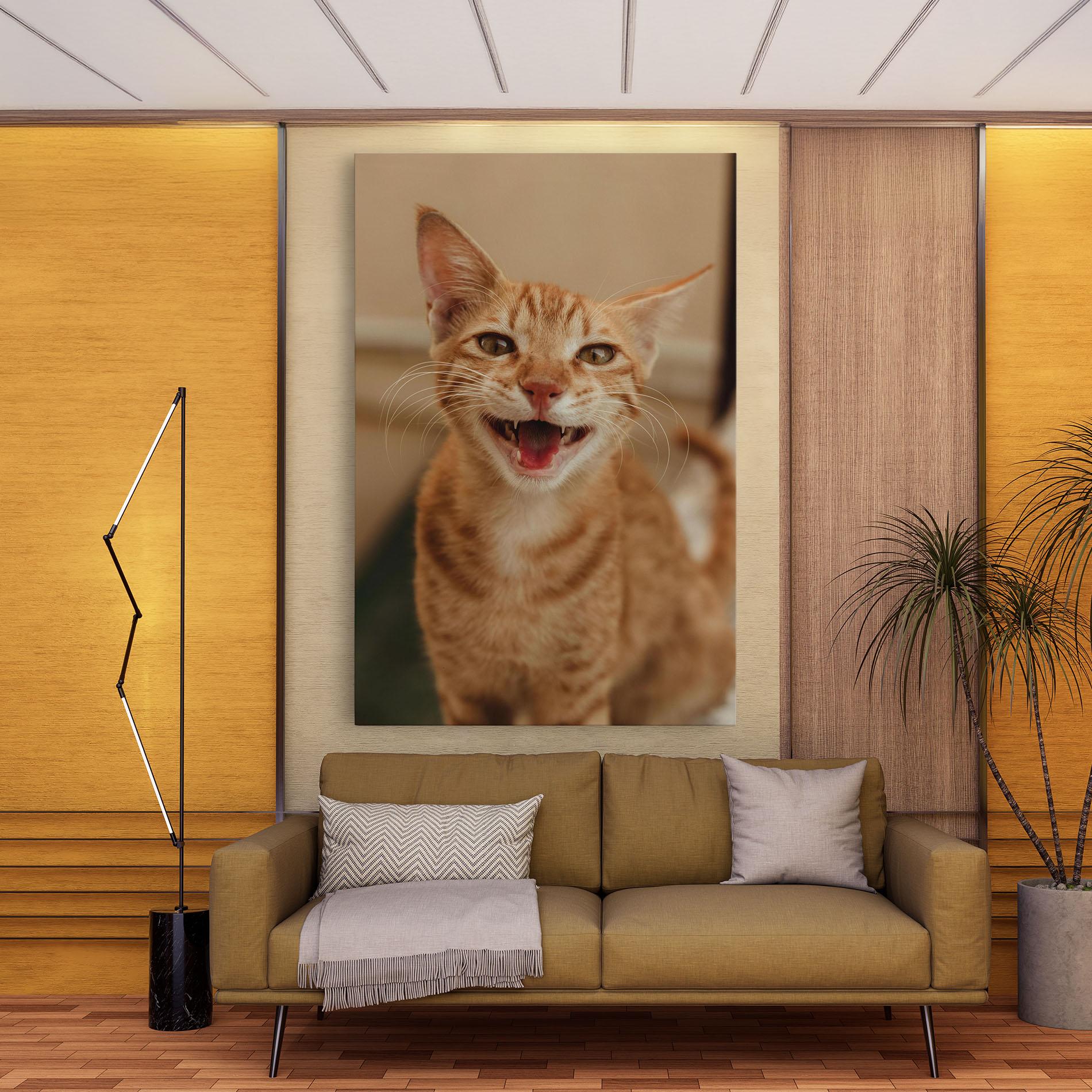 Картина на платно Orange Cat Smiling mockup 9