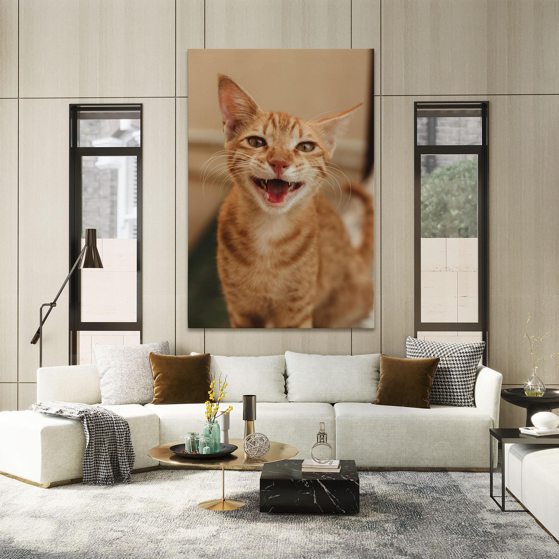 Картина на платно Orange Cat Smiling mockup 2