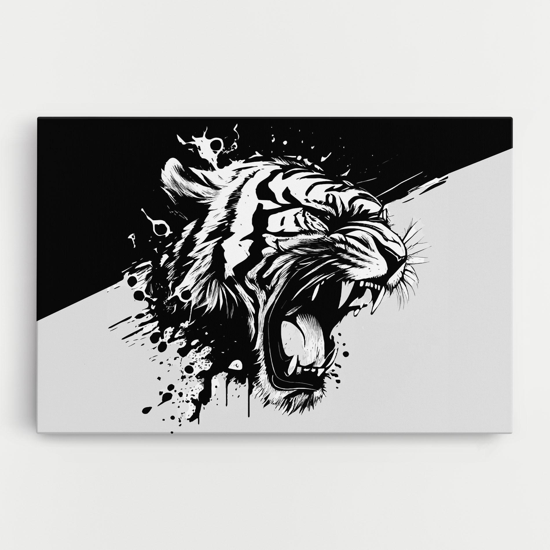 Картина на платно Black Grey Tiger mockup 0