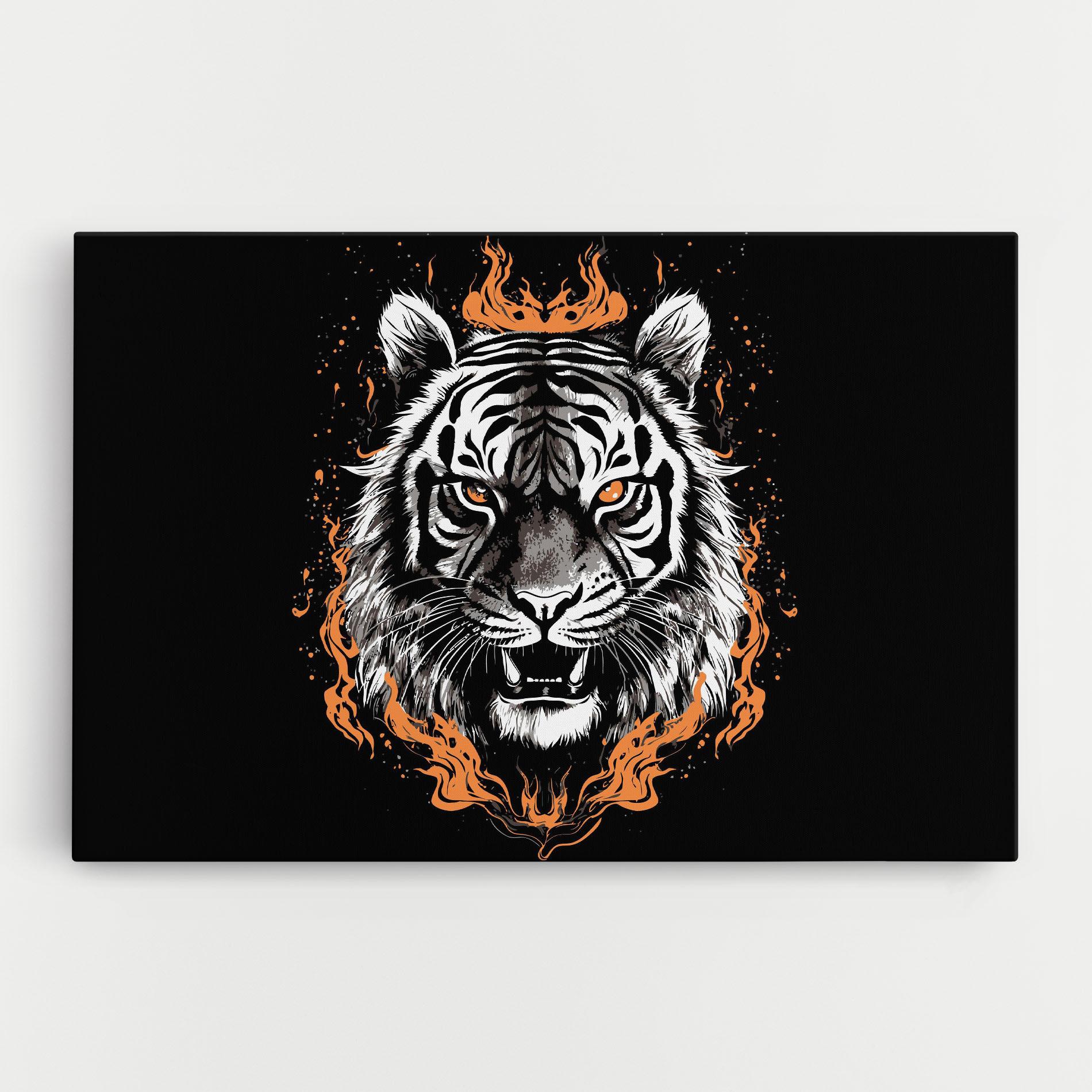 Картина на платно Fire Tiger mockup 0