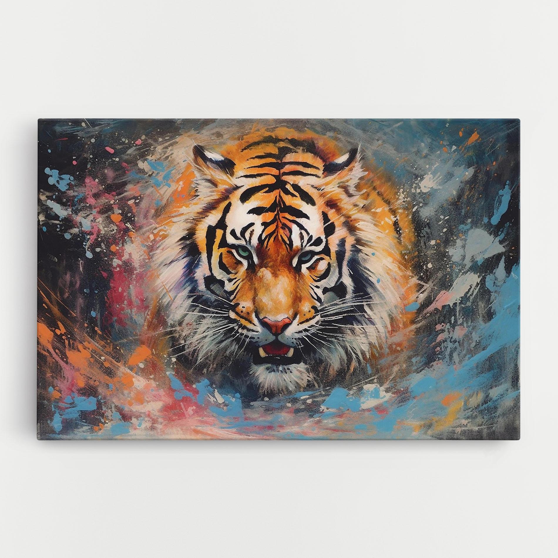 Картина на платно Orange Tiger Painting mockup 0