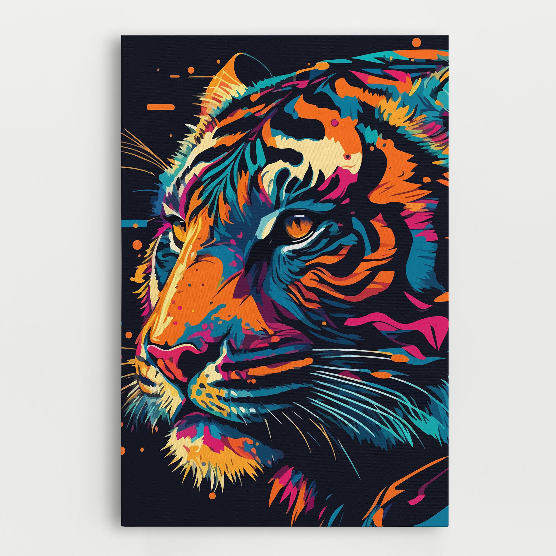 Картина на платно Colorful Tiger mockup 0