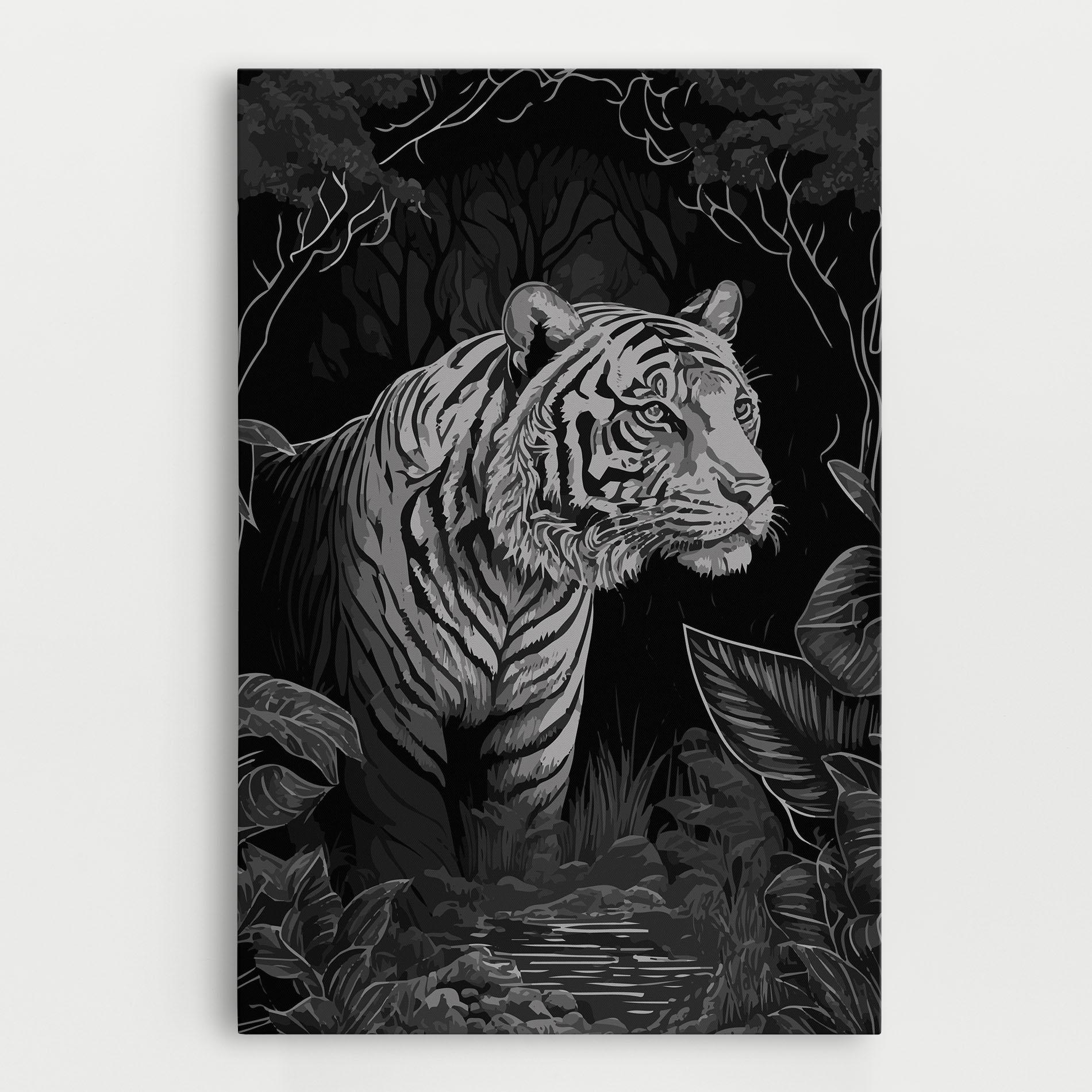 Картина на платно Grey Tiger mockup 0
