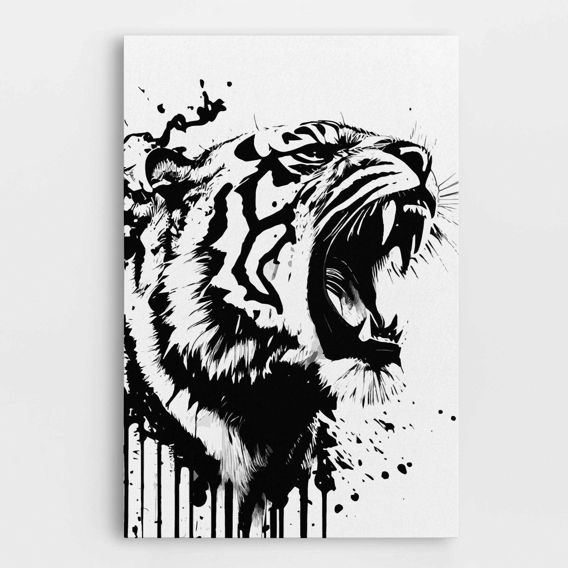 Картина на платно Ink Art Tiger mockup 0
