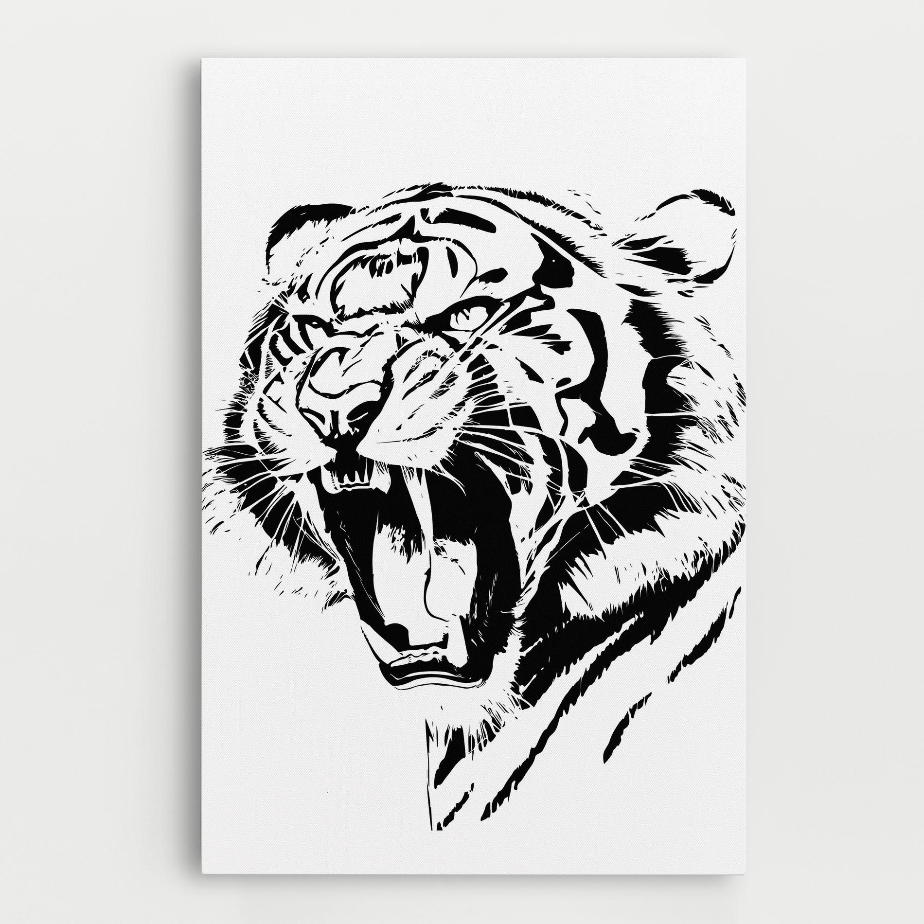 Картина на платно Roaring Tiger mockup 0