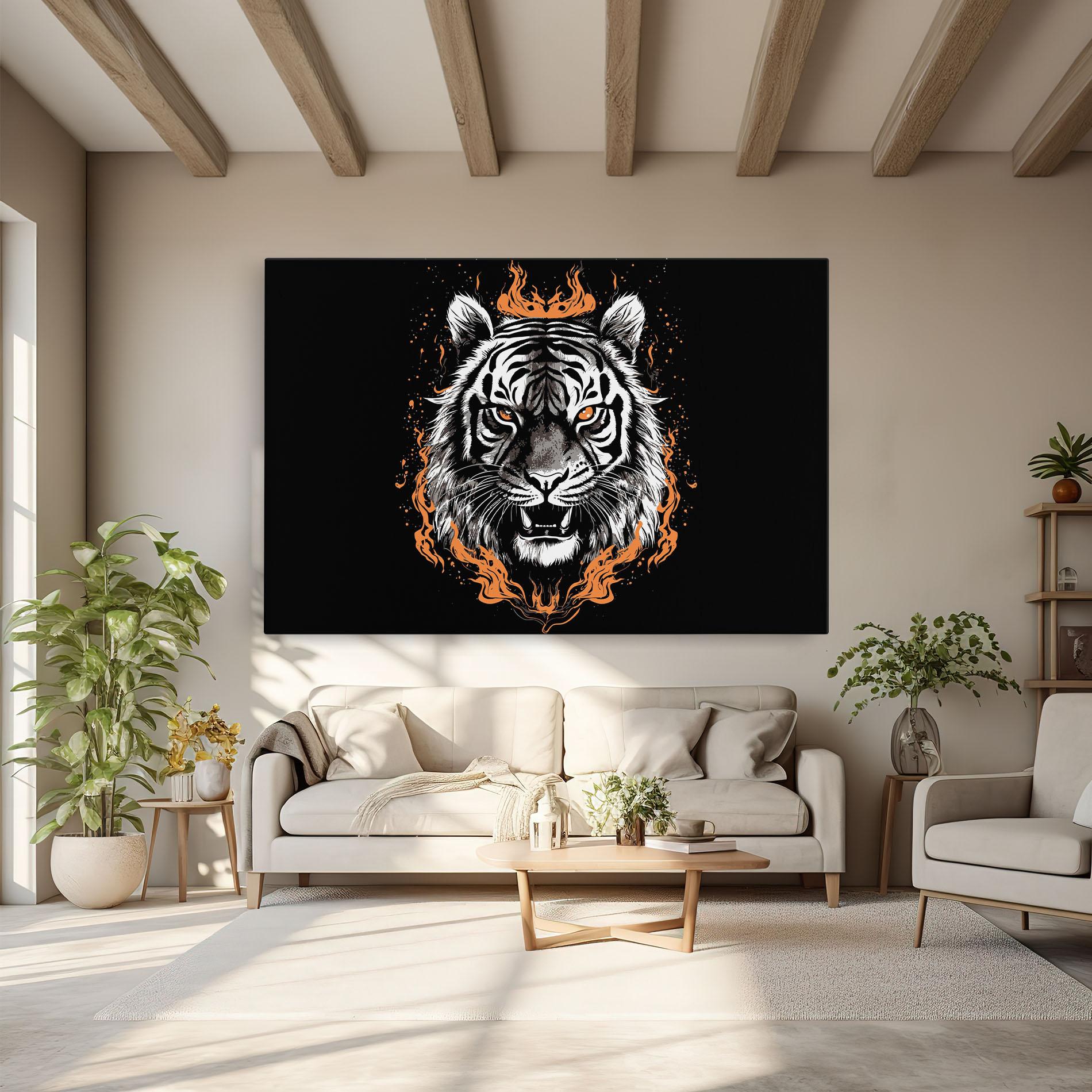 Картина на платно Fire Tiger mockup 6