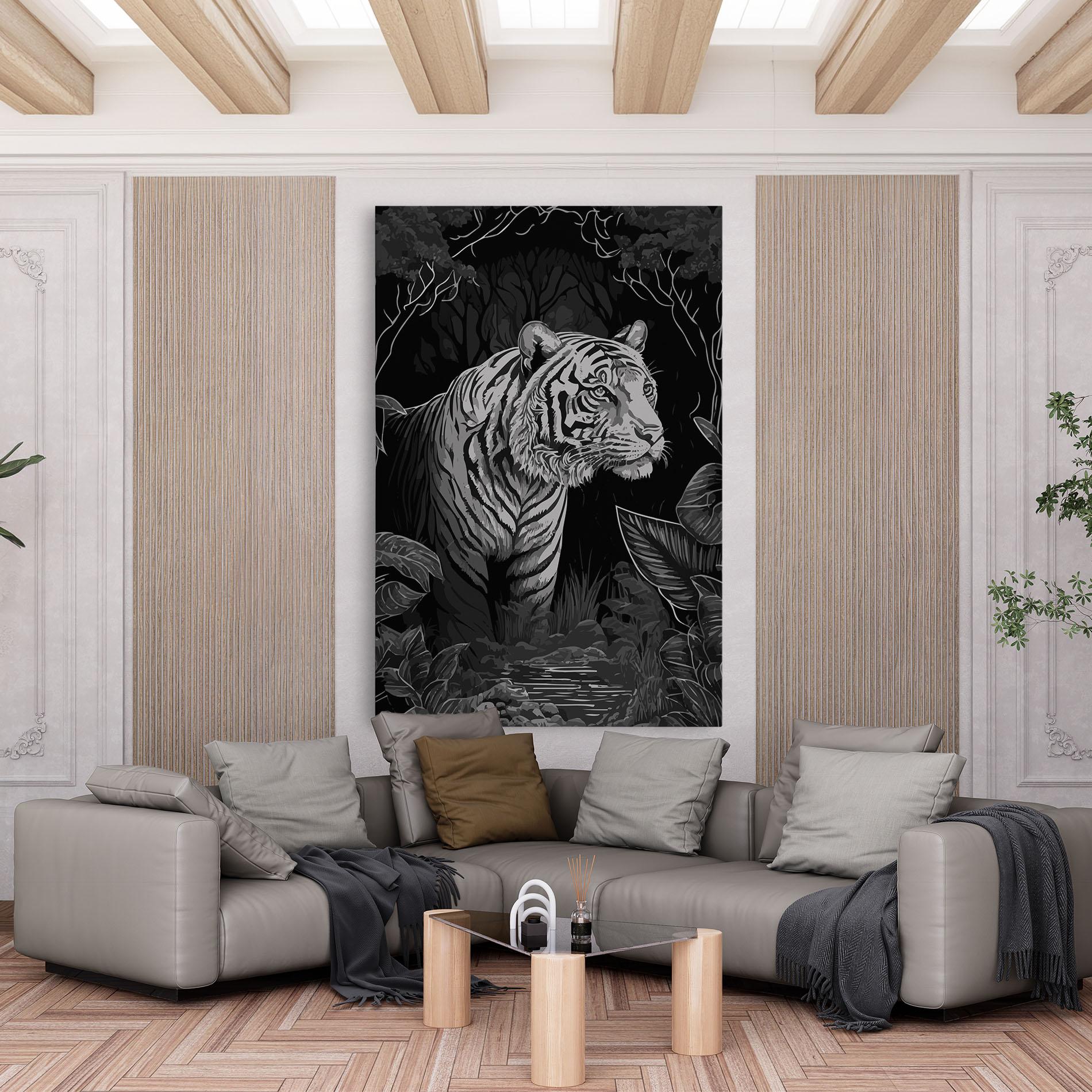 Картина на платно Grey Tiger mockup 6