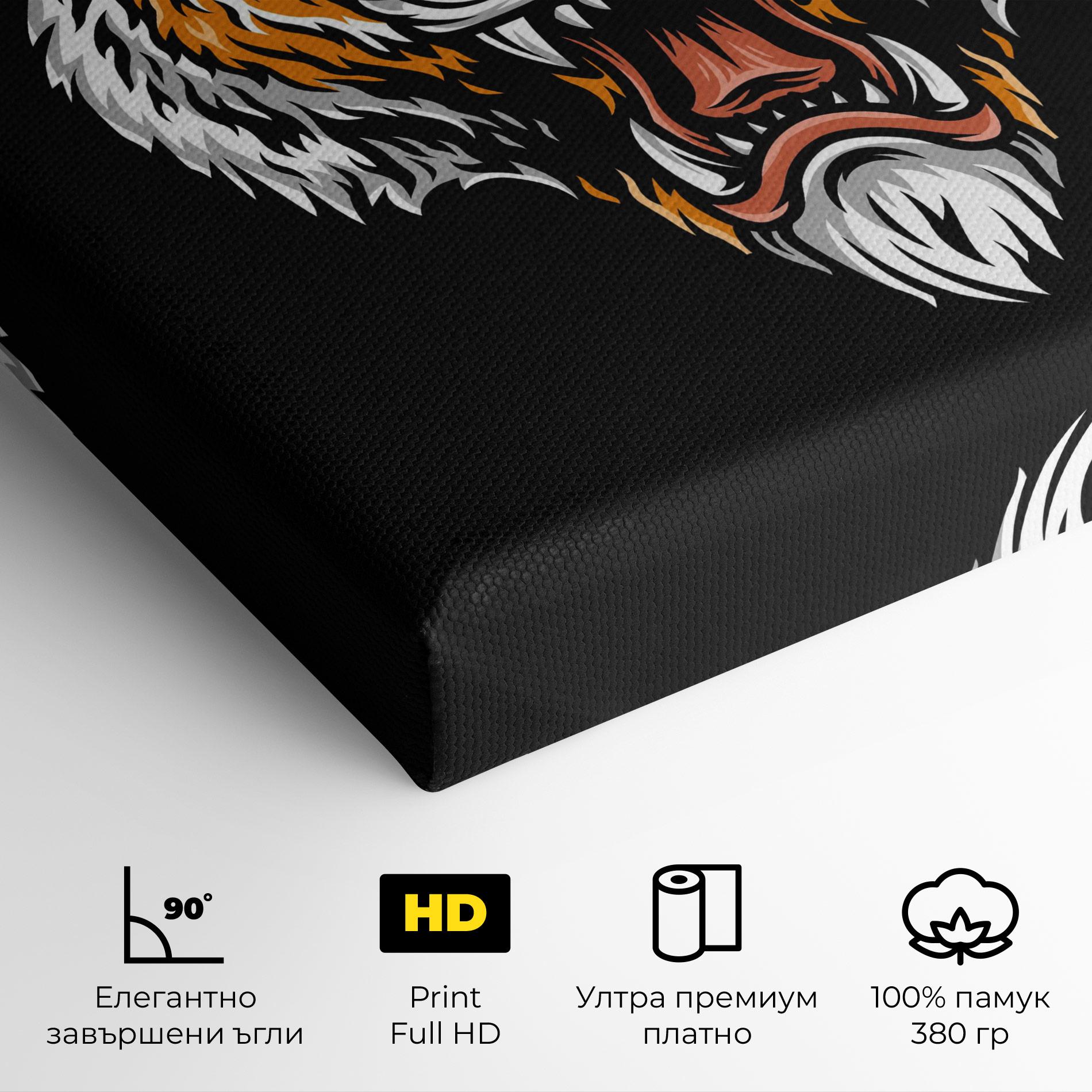 Картина на платно Angry Orange Tiger mockup 4