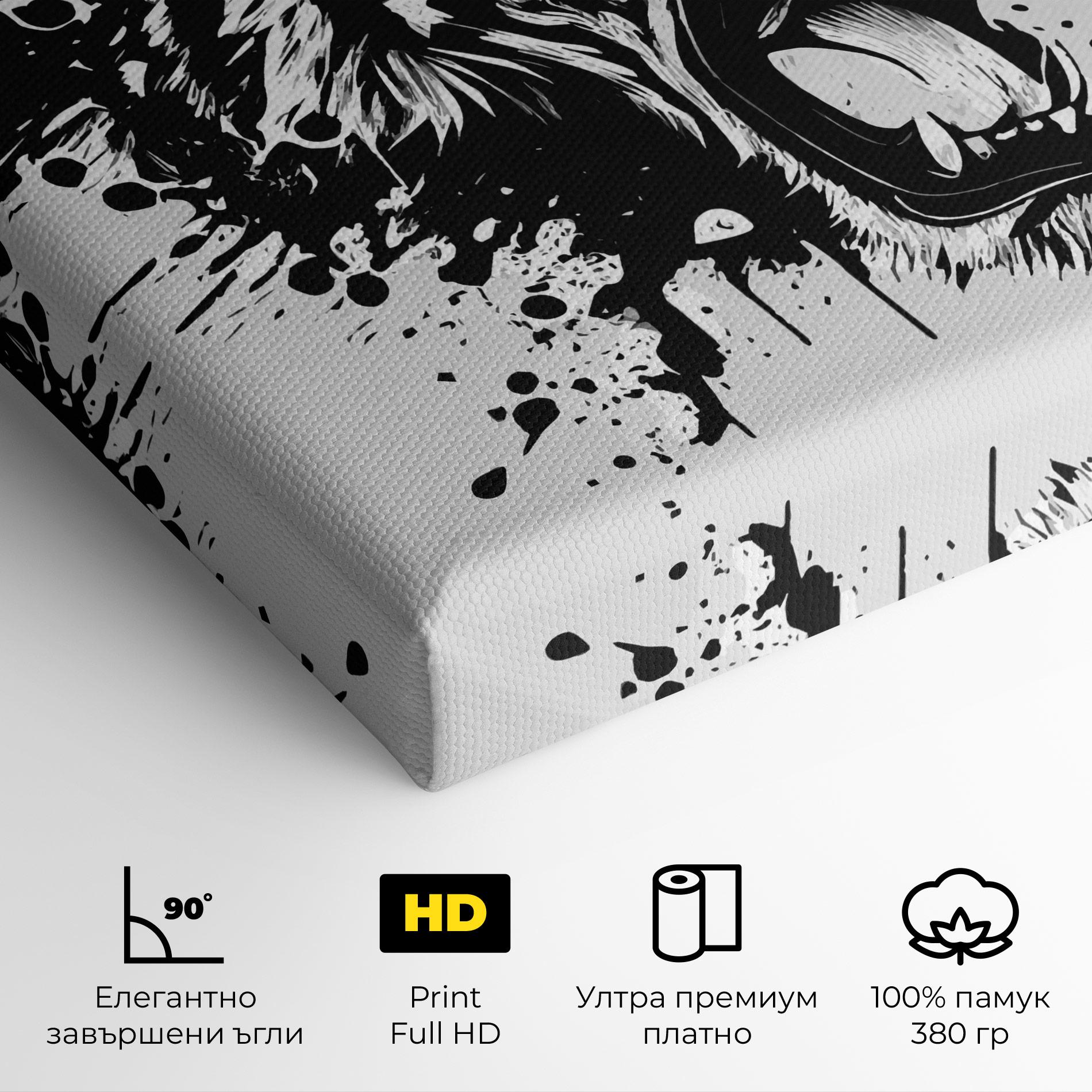 Картина на платно Black Grey Tiger mockup 4