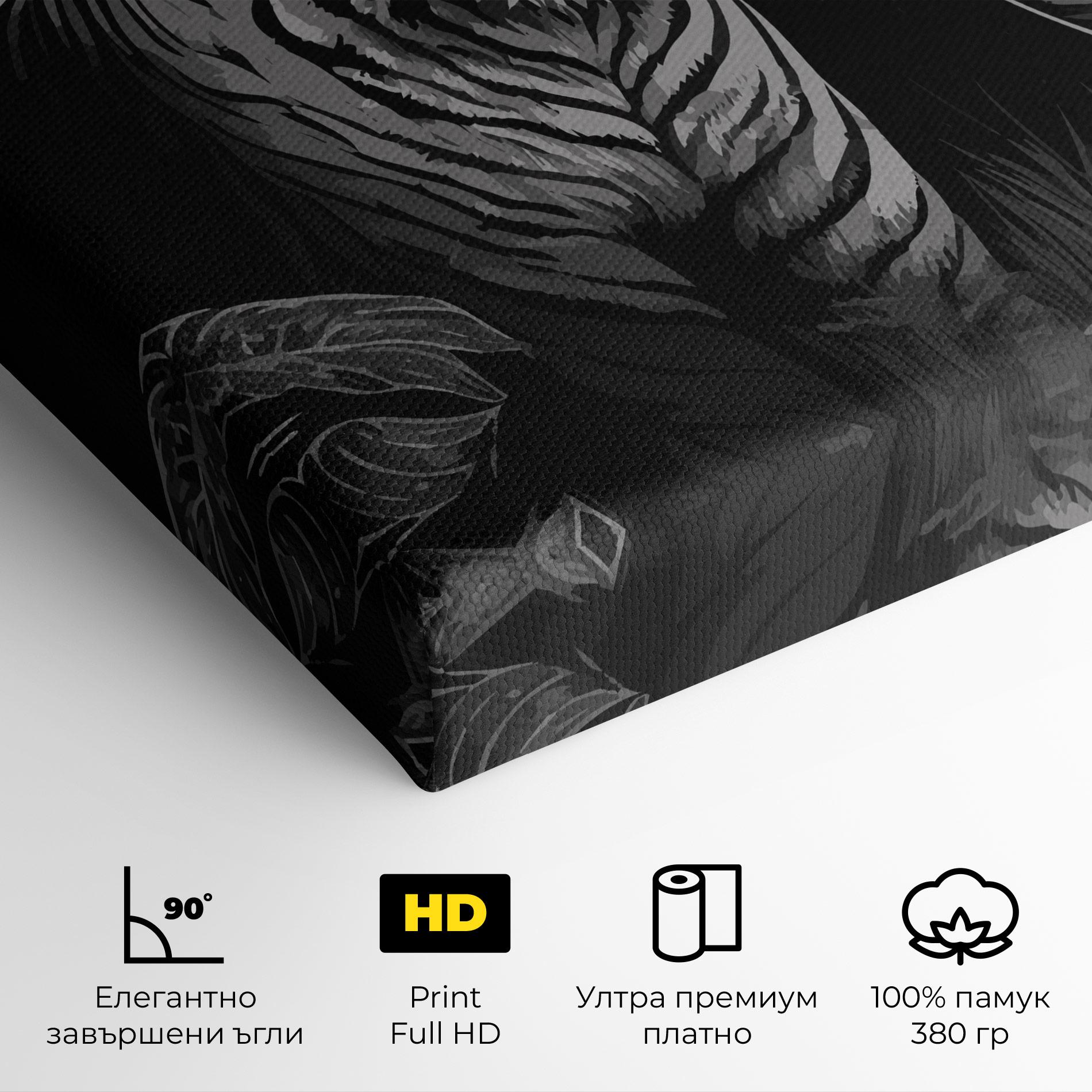 Картина на платно Grey Tiger mockup 4
